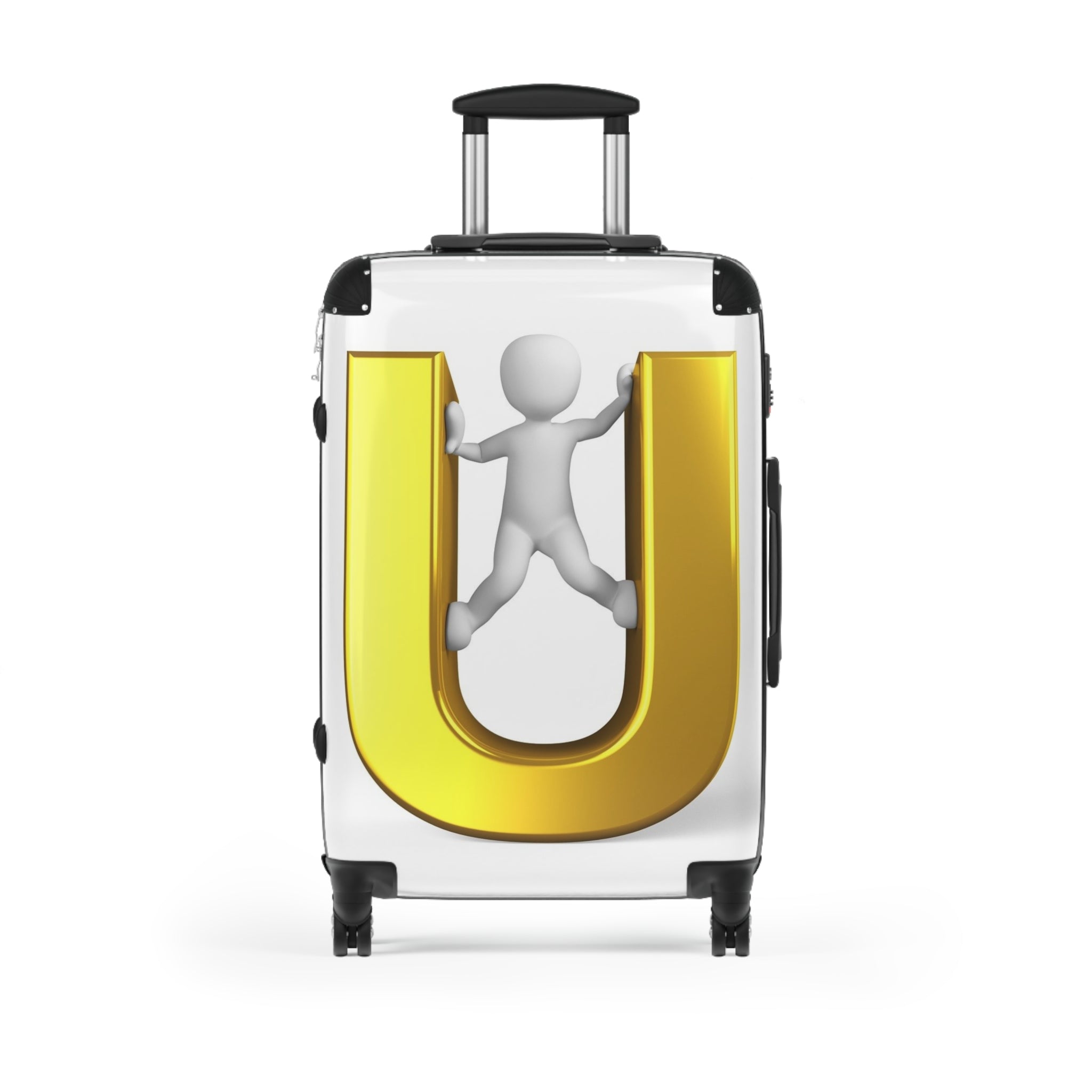 Gold Letter U Luggage Cover Suitcase | Monogram Travel Accessory