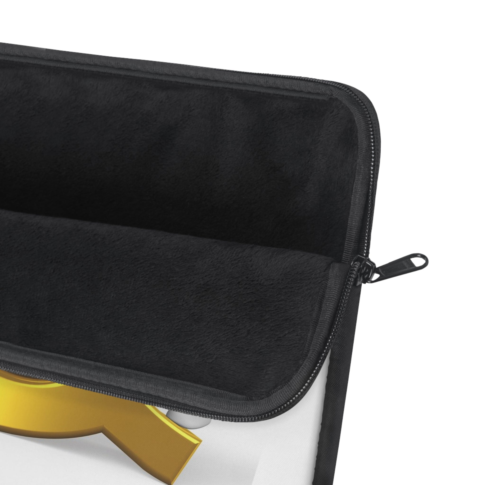 Gold Letter Q with Climbing Figure Laptop Sleeve | Monogram Initial Q