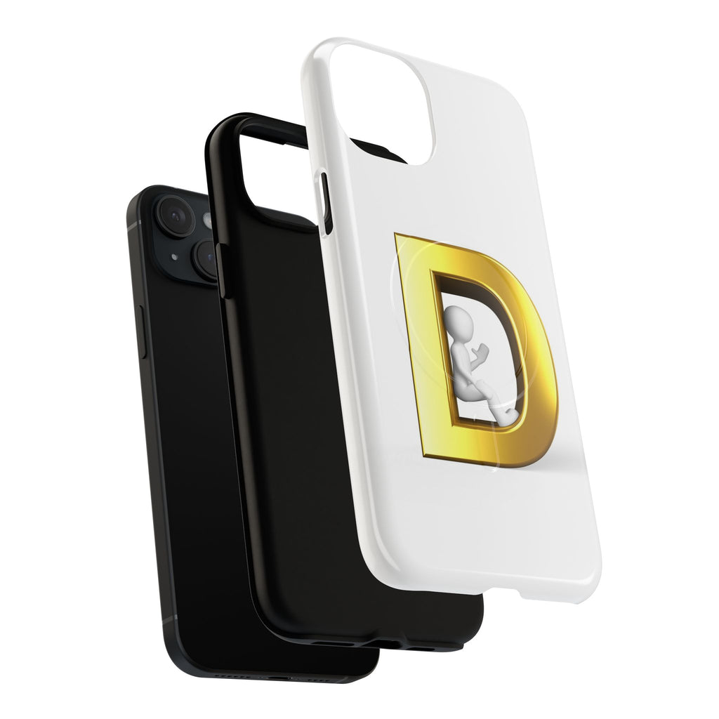 Gold Letter D Monogram Phone Case | Tough Magnetic Case