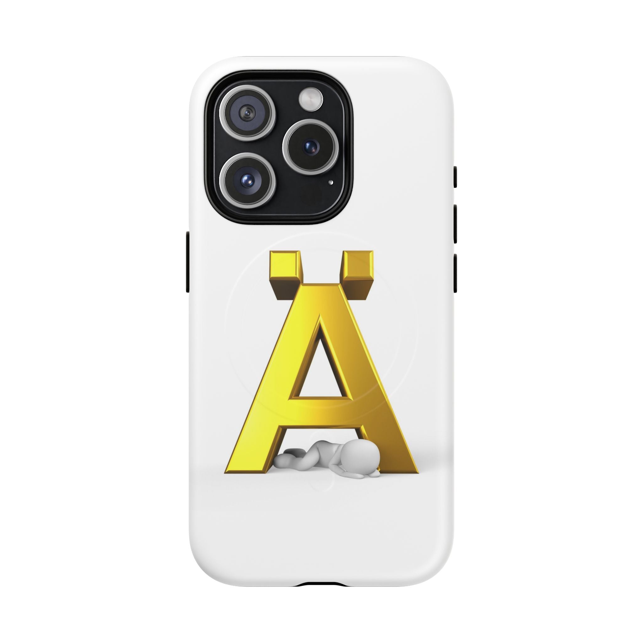Coque de téléphone Lettre Ä Dorée | Étui magnétique renforcé, Monogramme initial