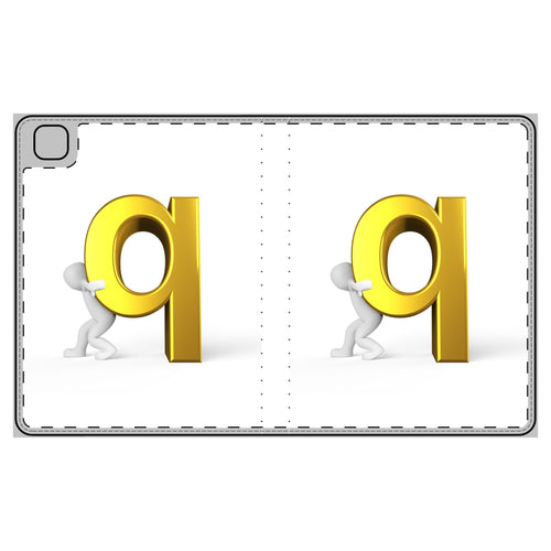 Étui Folio de Tablette 3D Lettre Q Dorée | Monogramme Initial Lettre Q