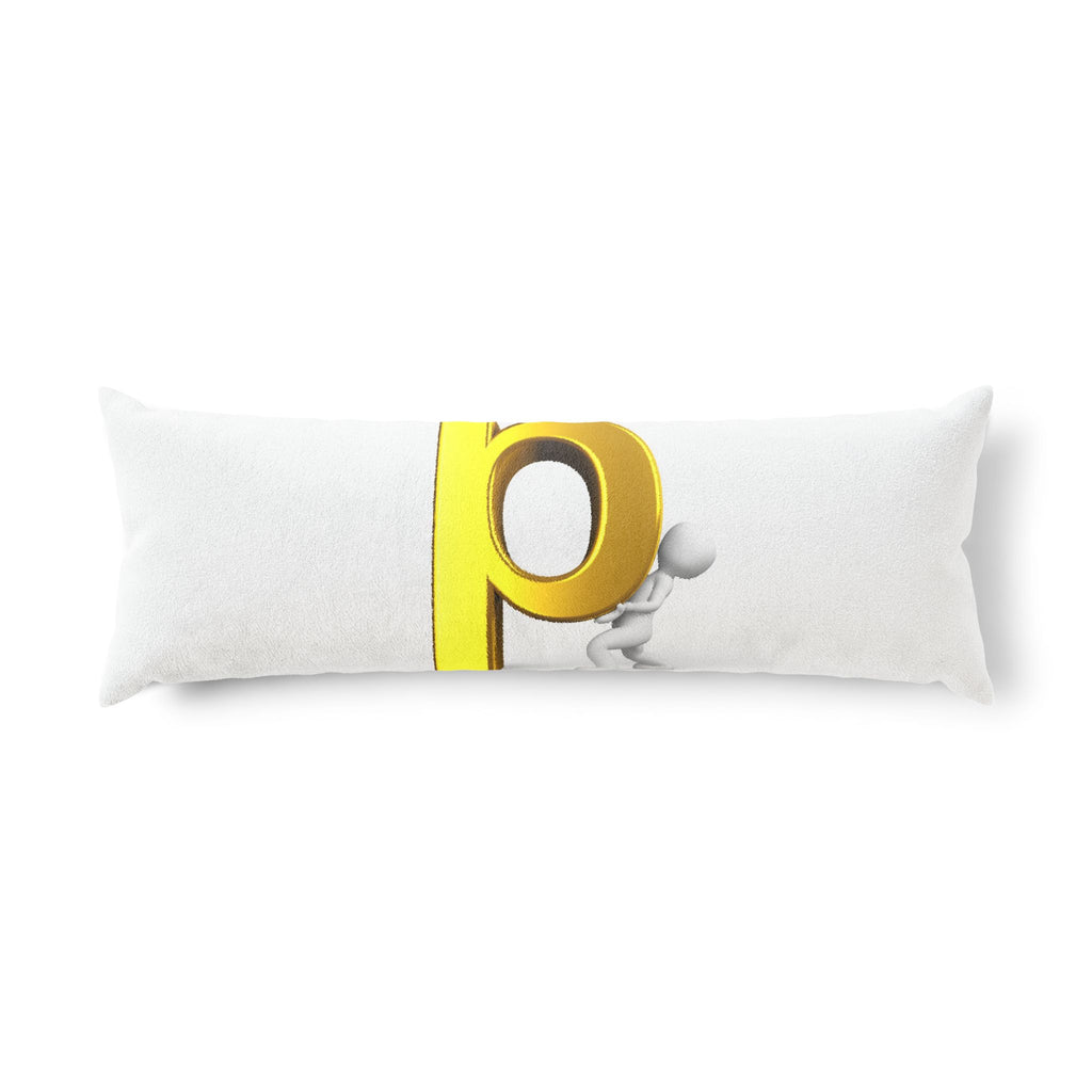 Gold Letter P Character body pillow | Alphabet Initial Pillow