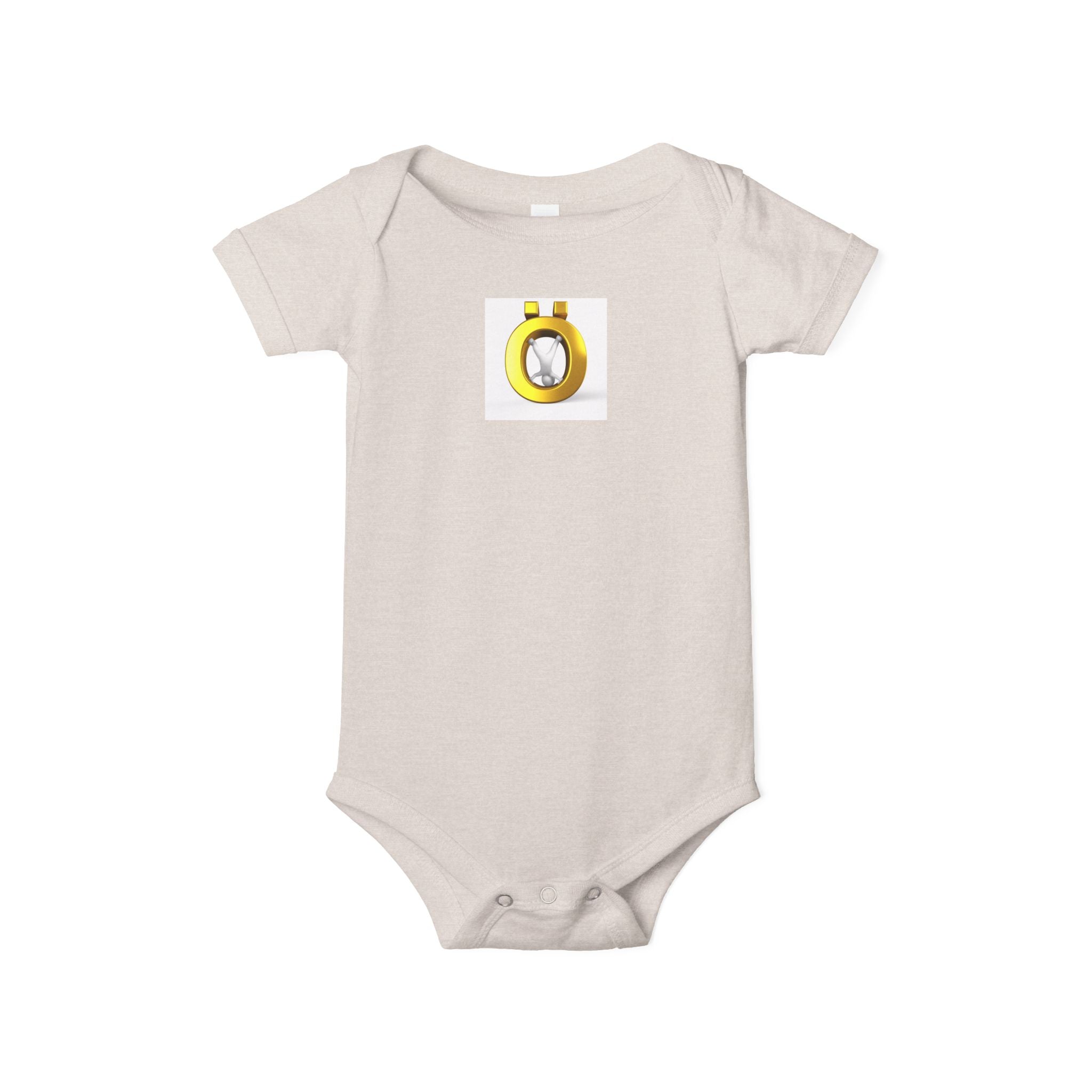 Body de bébé une pièce jaune avec lettre Ö et motif diamant | Body pour bébé