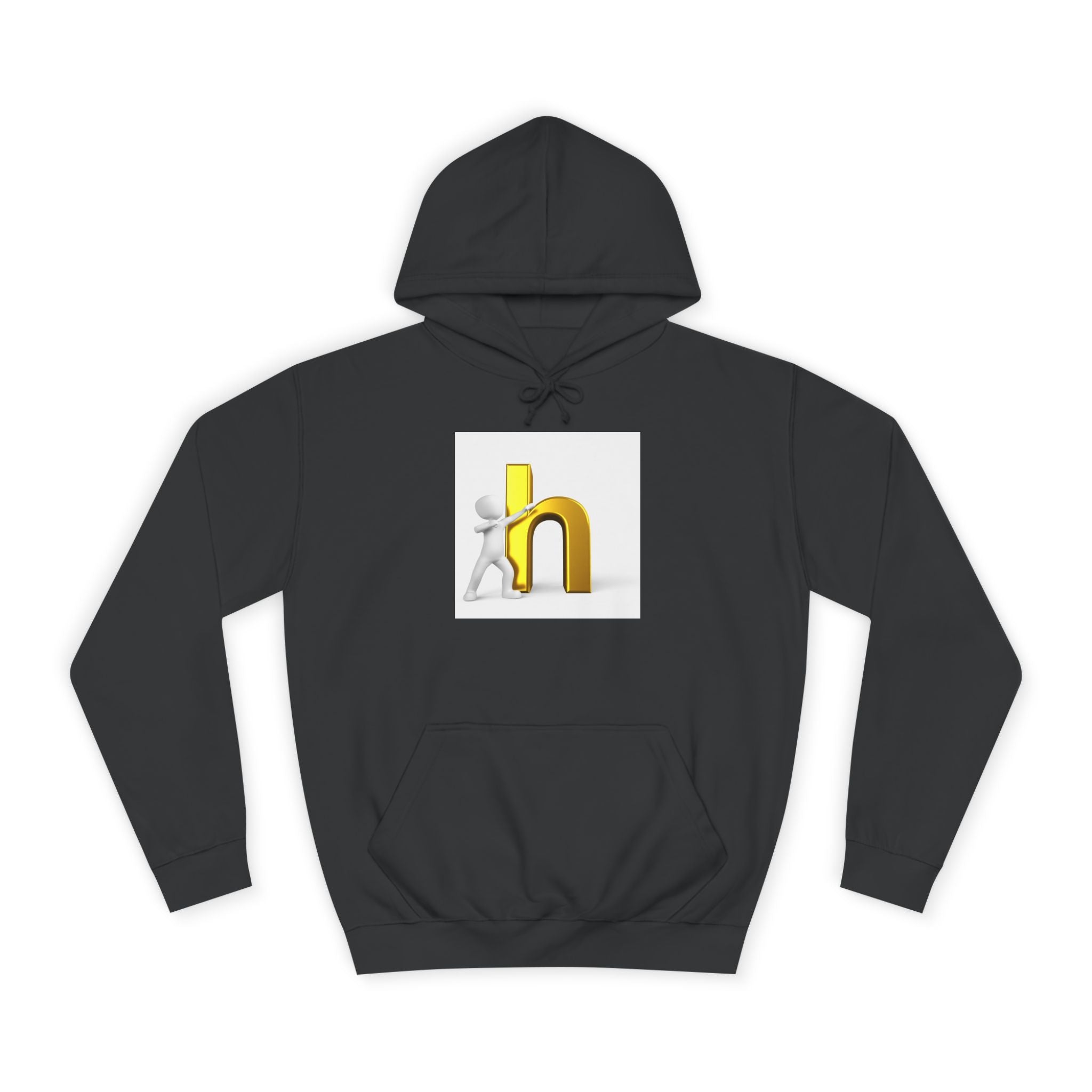 3D Gold Letter H Design Hoodie | Letterman Initial Hoodie