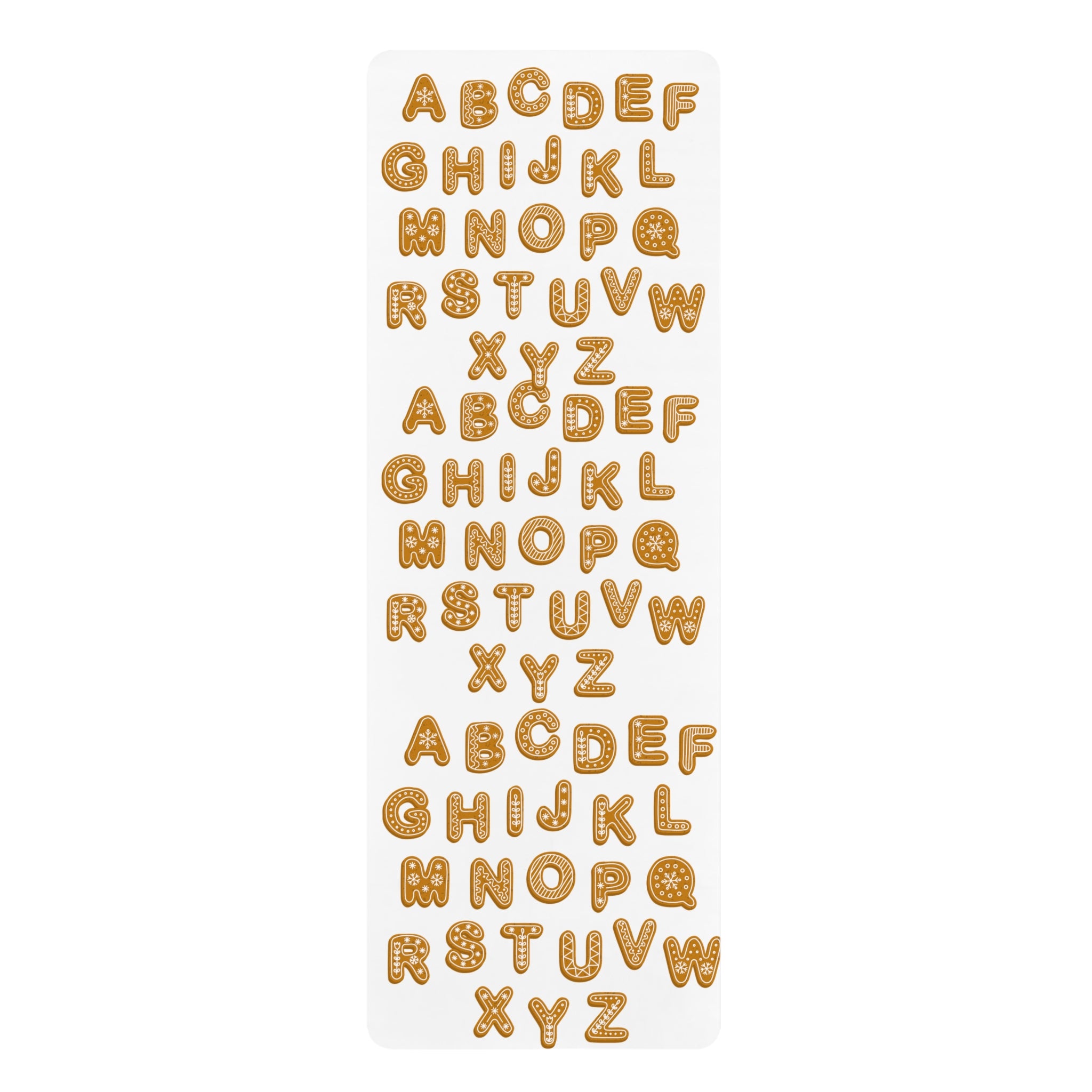 Alphabet Cookies Rubber Yoga Mat | Cookie Letter Pattern