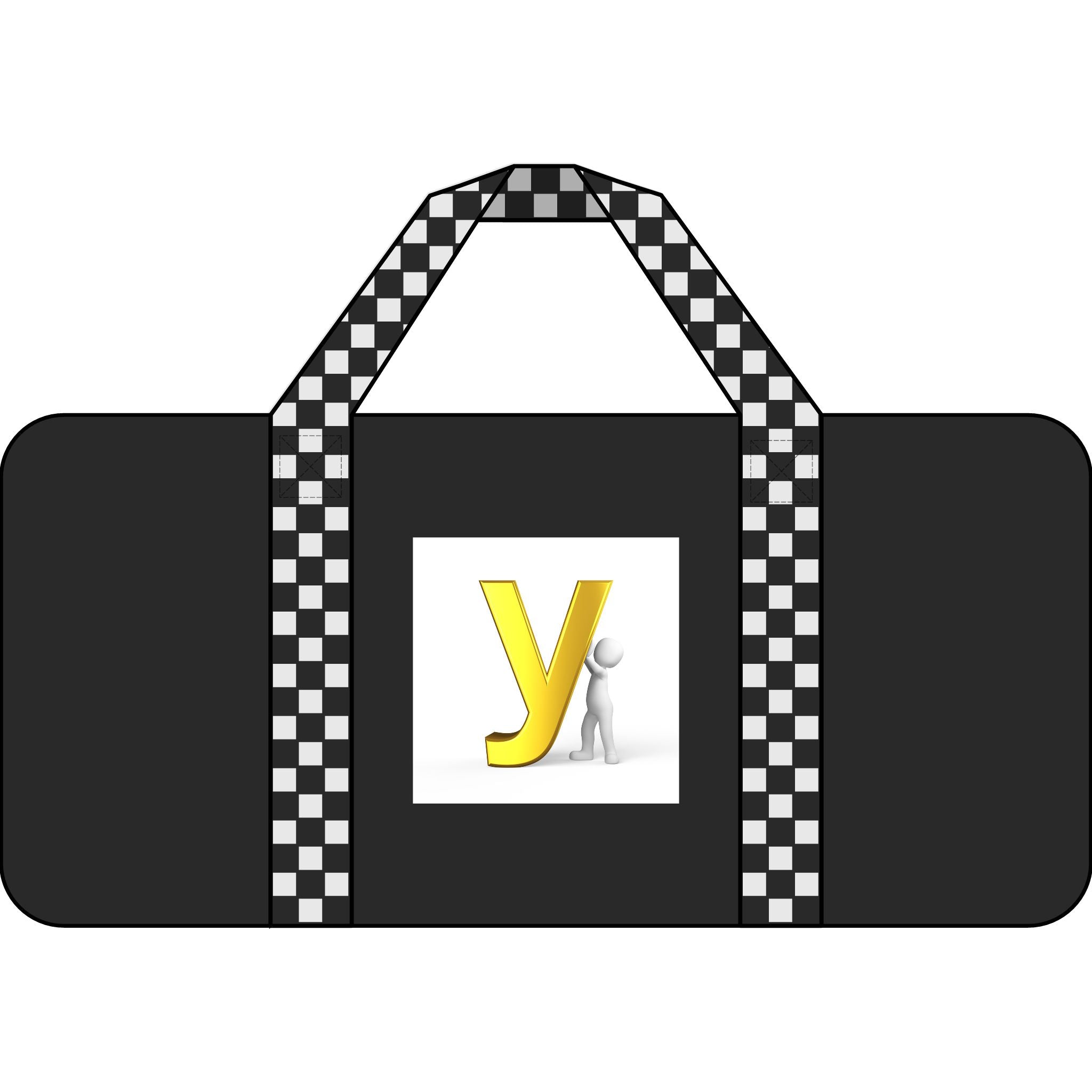Yellow Letter Y Logo Duffel Bag | Checker or Camo Strap Options