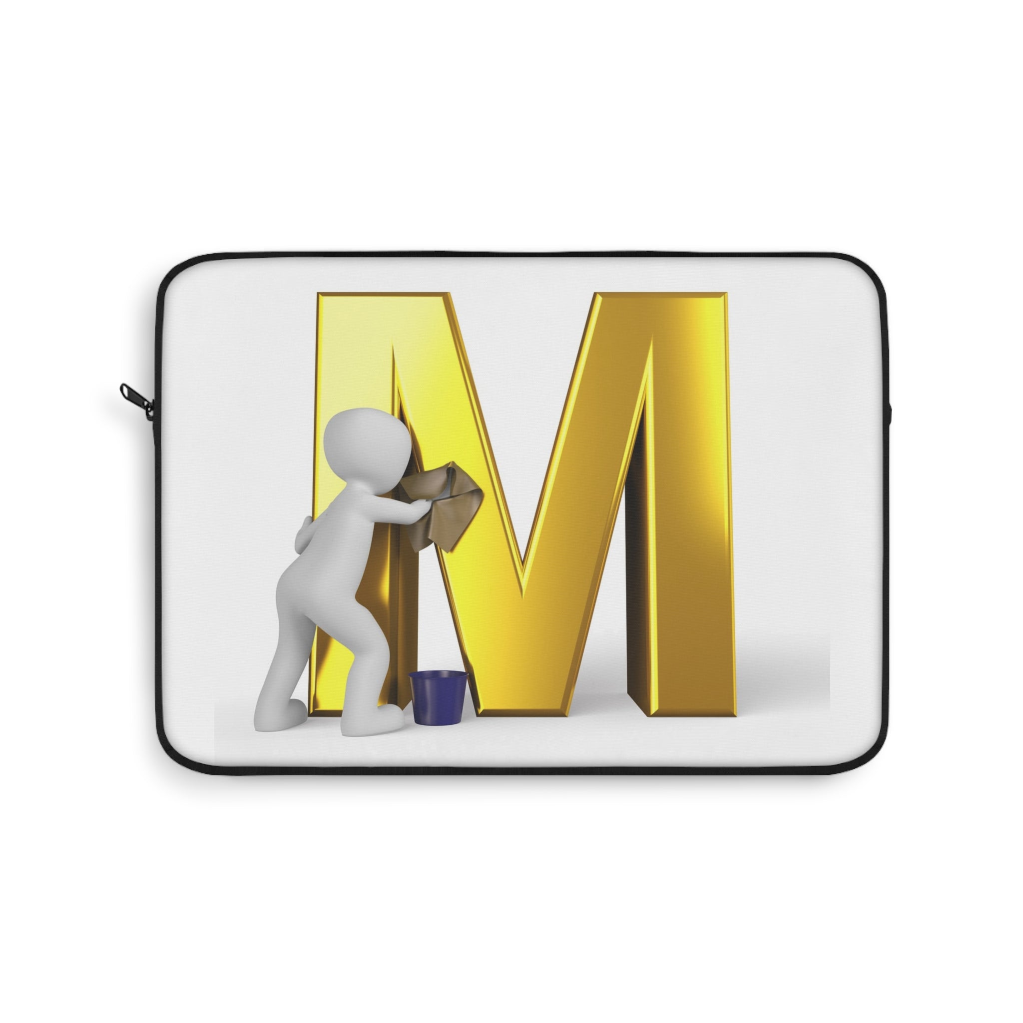 Gold Letter M Cleaning Laptop Sleeve | Monogram Initial M