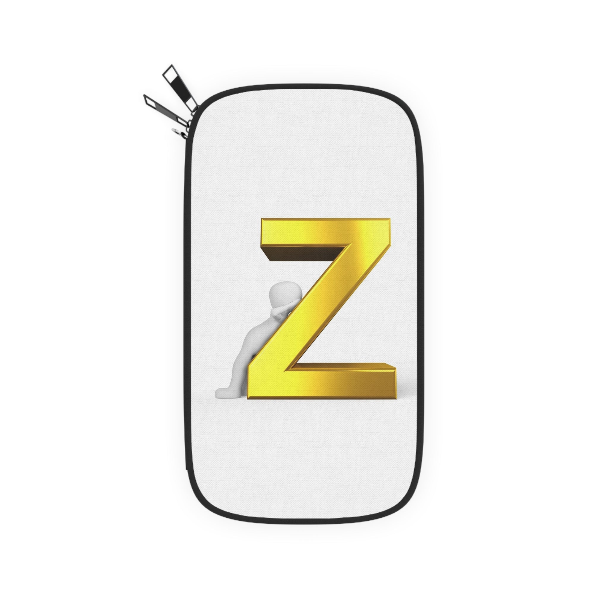 Gold 3D Letter Z design Passport Wallet | Initial monogram travel accessory