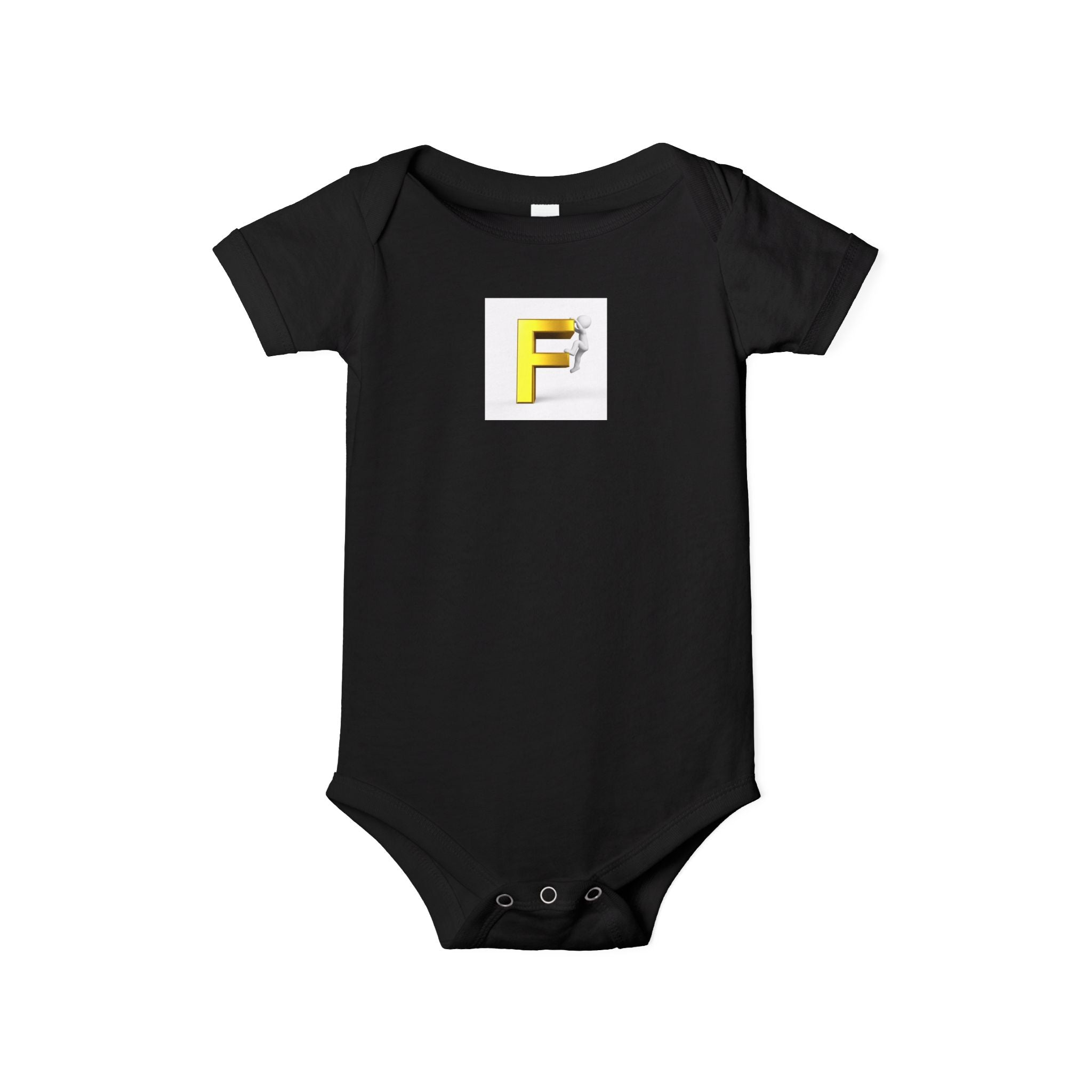 Grenouillère Bébé Initiale F Jaune | Body Monogramme Bébé
