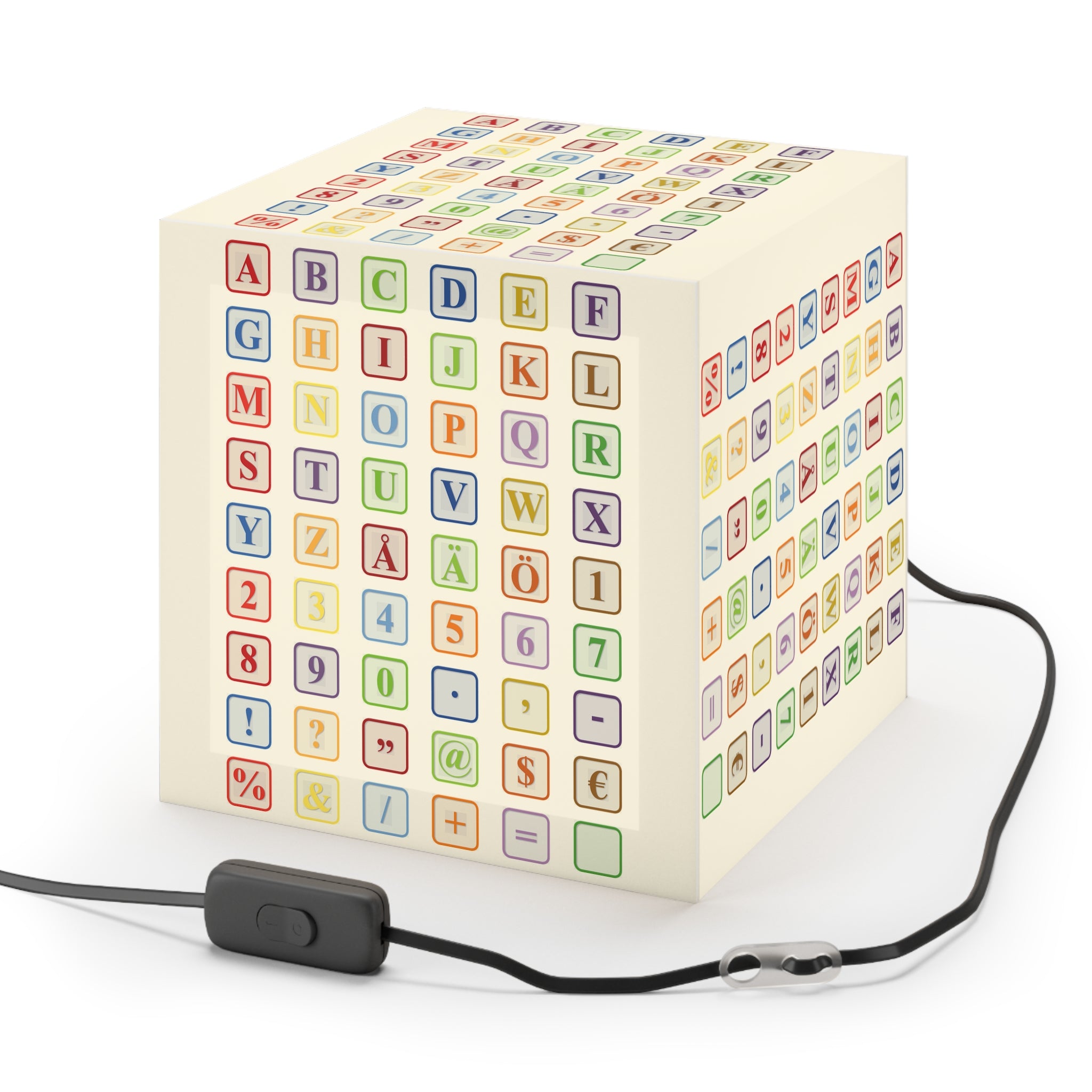 Alphabet Blocks Light Cube Lamp | Colorful Letter & Number Nursery Decor