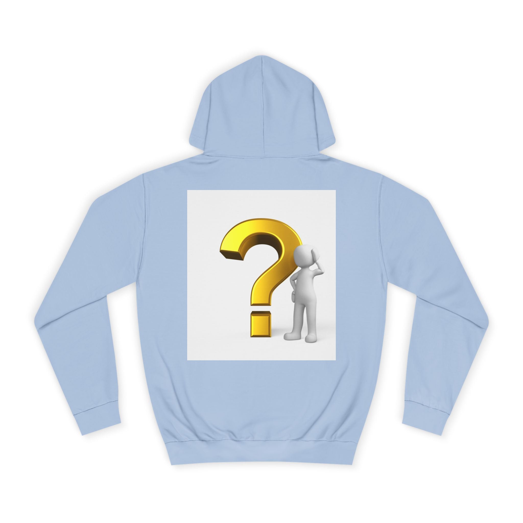 Gold Question Mark with Thinking Figure Hoodie | Mystery Design, Minimalist