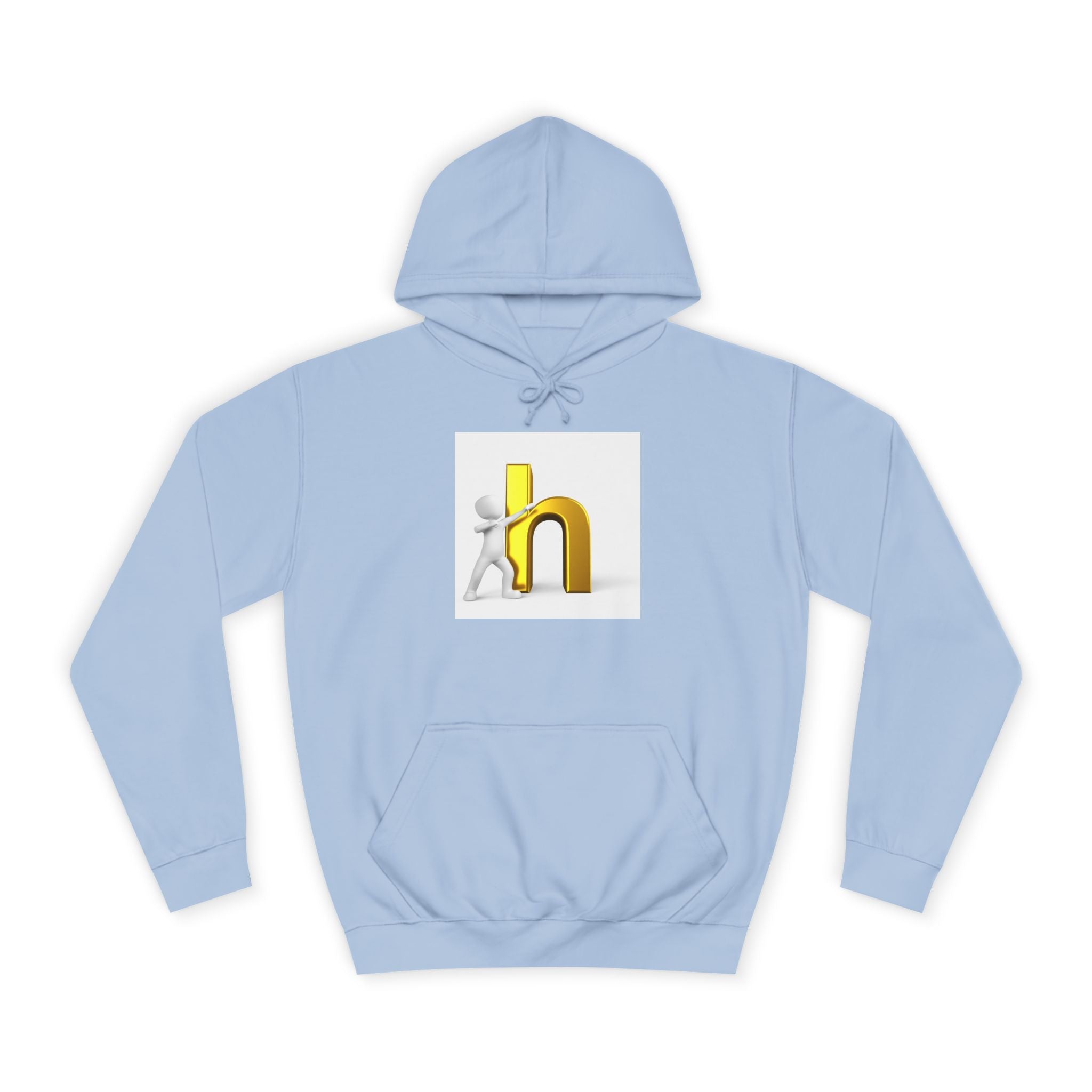 3D Gold Letter H Design Hoodie | Letterman Initial Hoodie