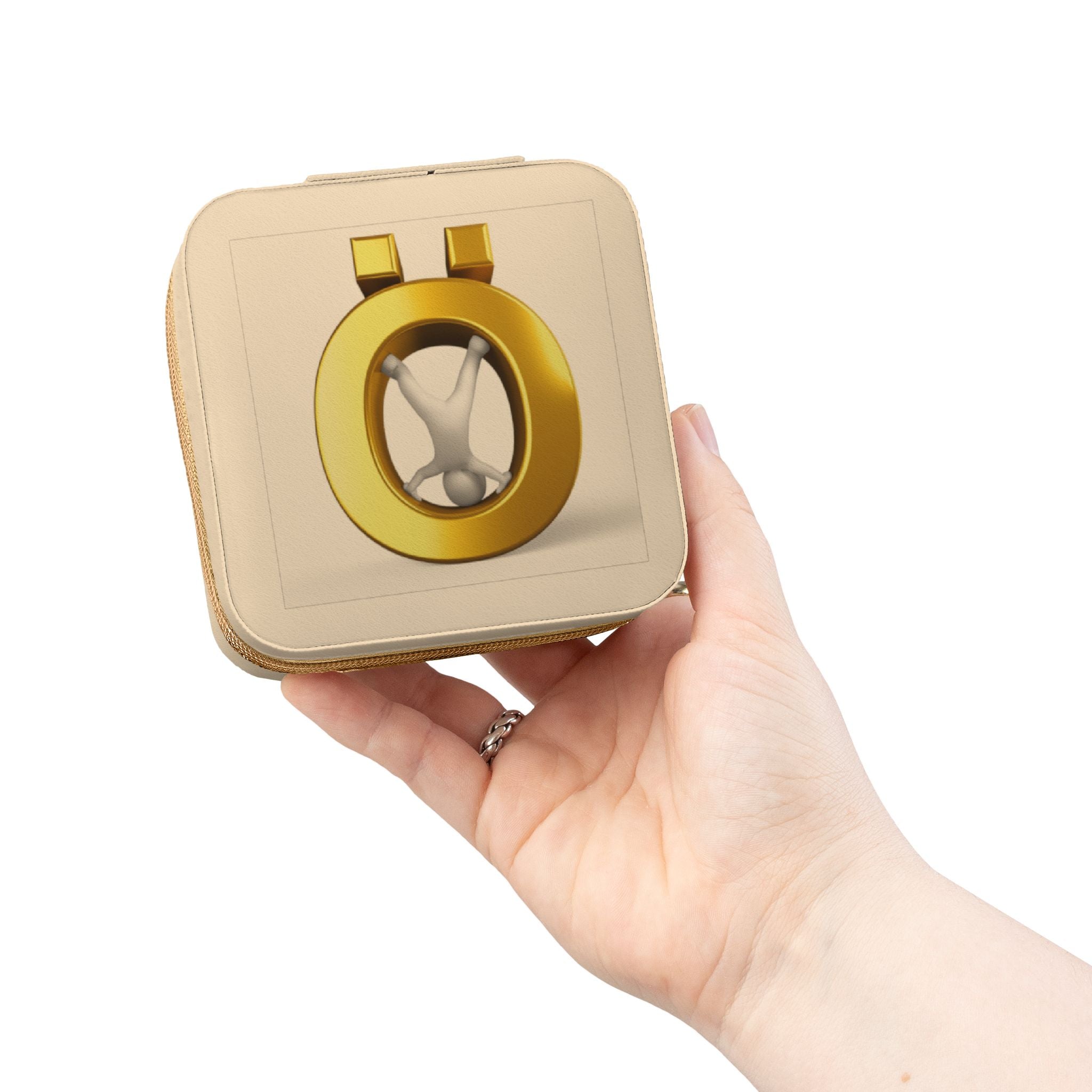 Trousse de voyage pour bijoux avec lettre Ö en or | Organiseur portable compact