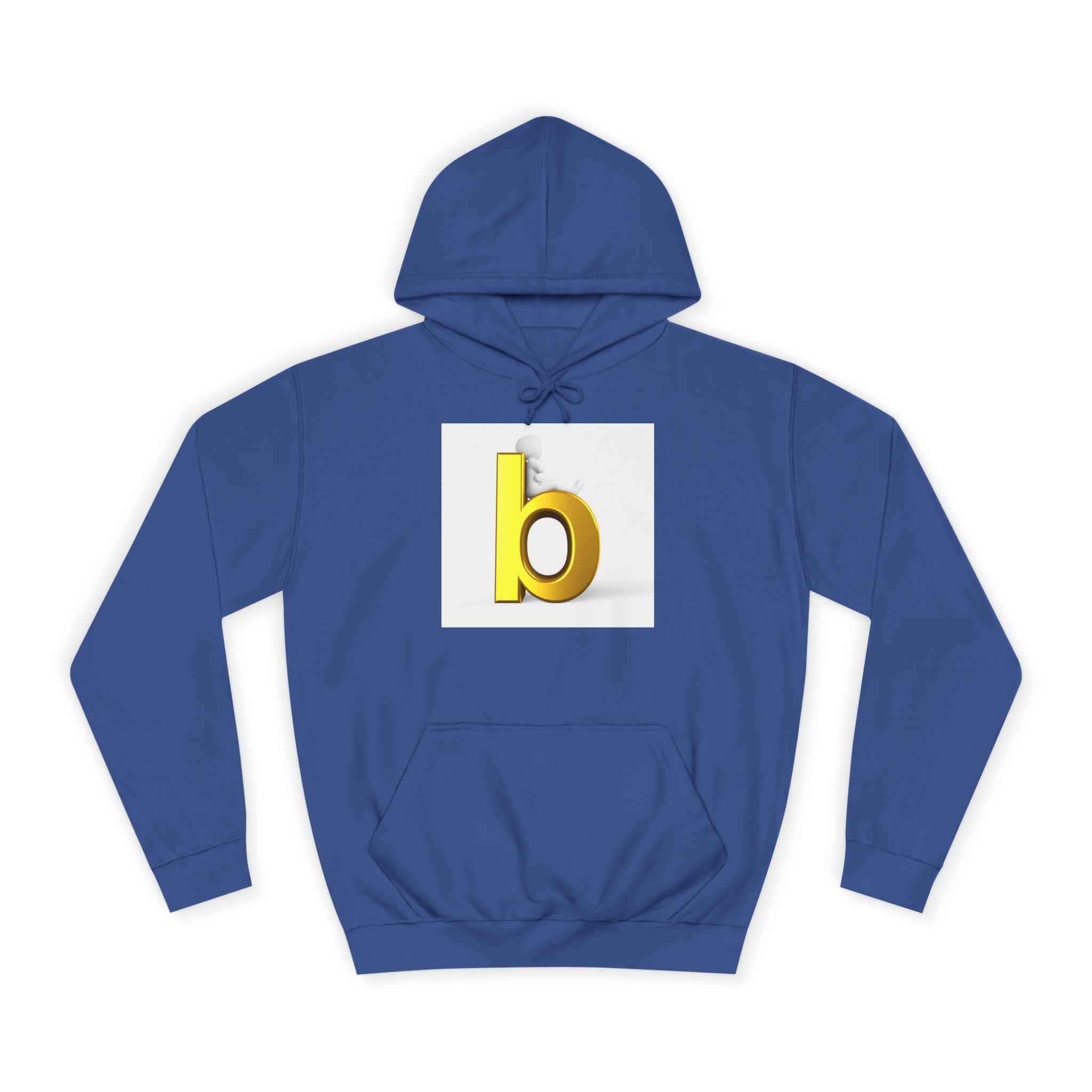 Yellow 3D Letter b Hoodie | Minimal Monogram Initial Sweatshirt