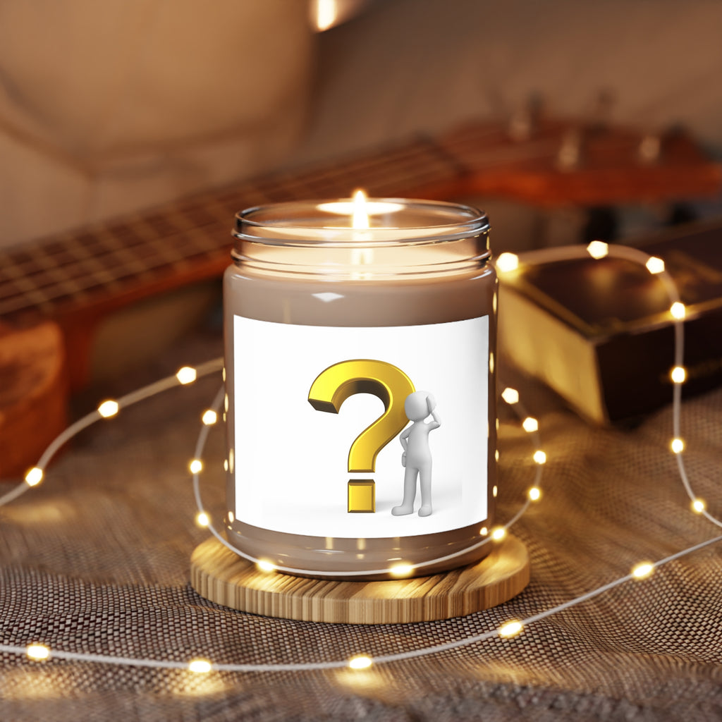 Question Mark Illustration Candle | 9oz Soy Candle with White Lid