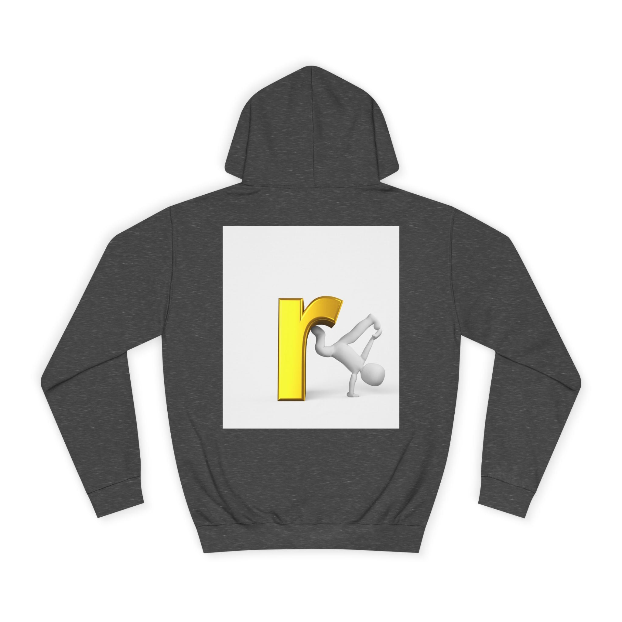 Yellow Letter R Character Hoodie | Playful Typographic Design