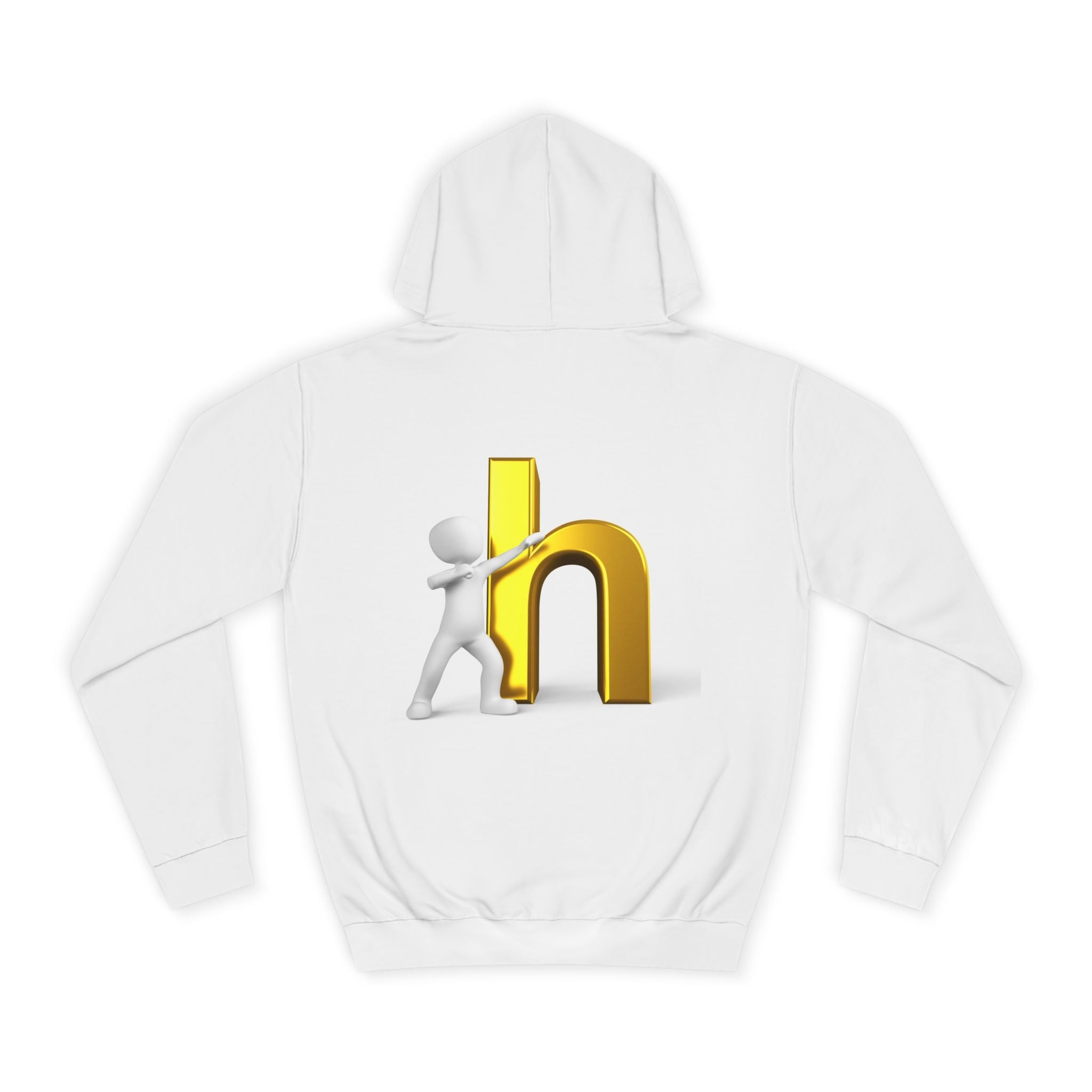 3D Gold Letter H Design Hoodie | Letterman Initial Hoodie