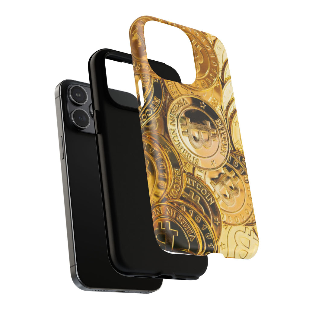 Gold Bitcoin Coins Phone Case | Tough Magnetic Case
