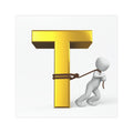 Gold Letter T with Figure Car Magnet | Alphabet Initial Magnet