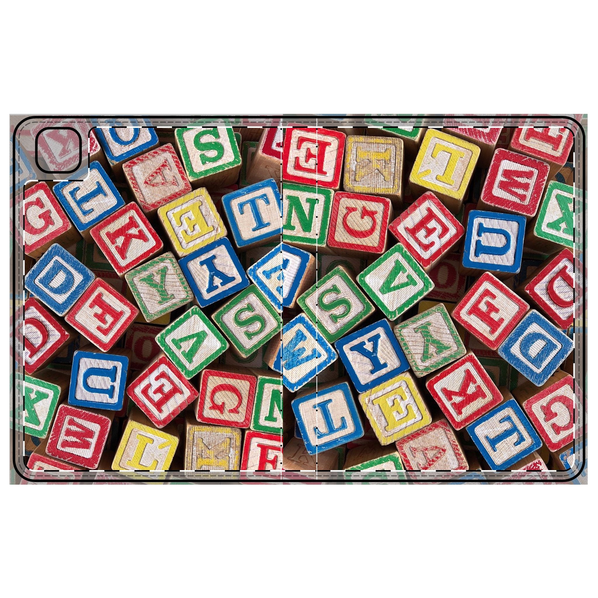 Étui Folio pour Tablette Blocs Alphabet Colorés | Motif ABC Enfants