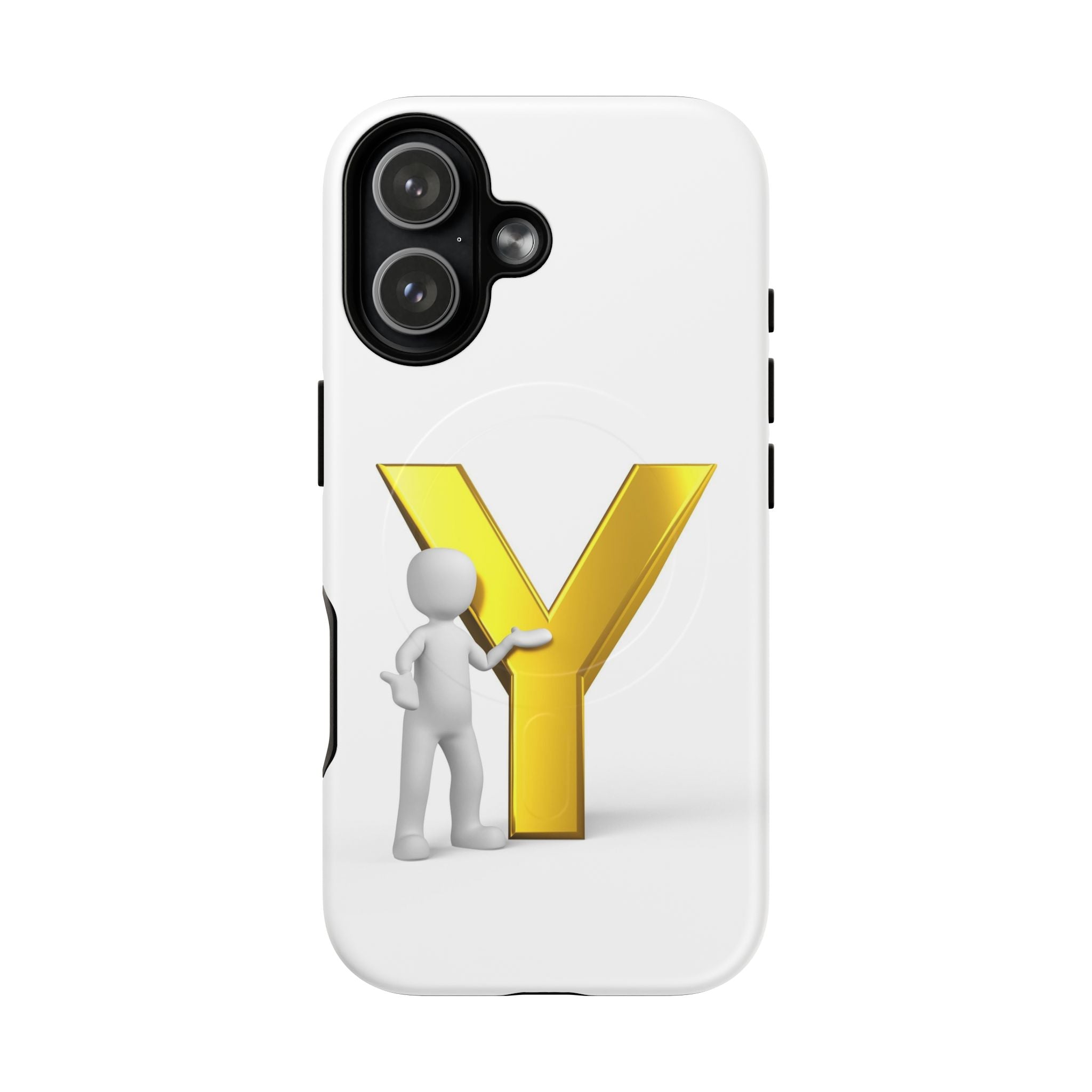 Coque de téléphone Lettre Y Or | Coque magnétique iPhone Monogramme