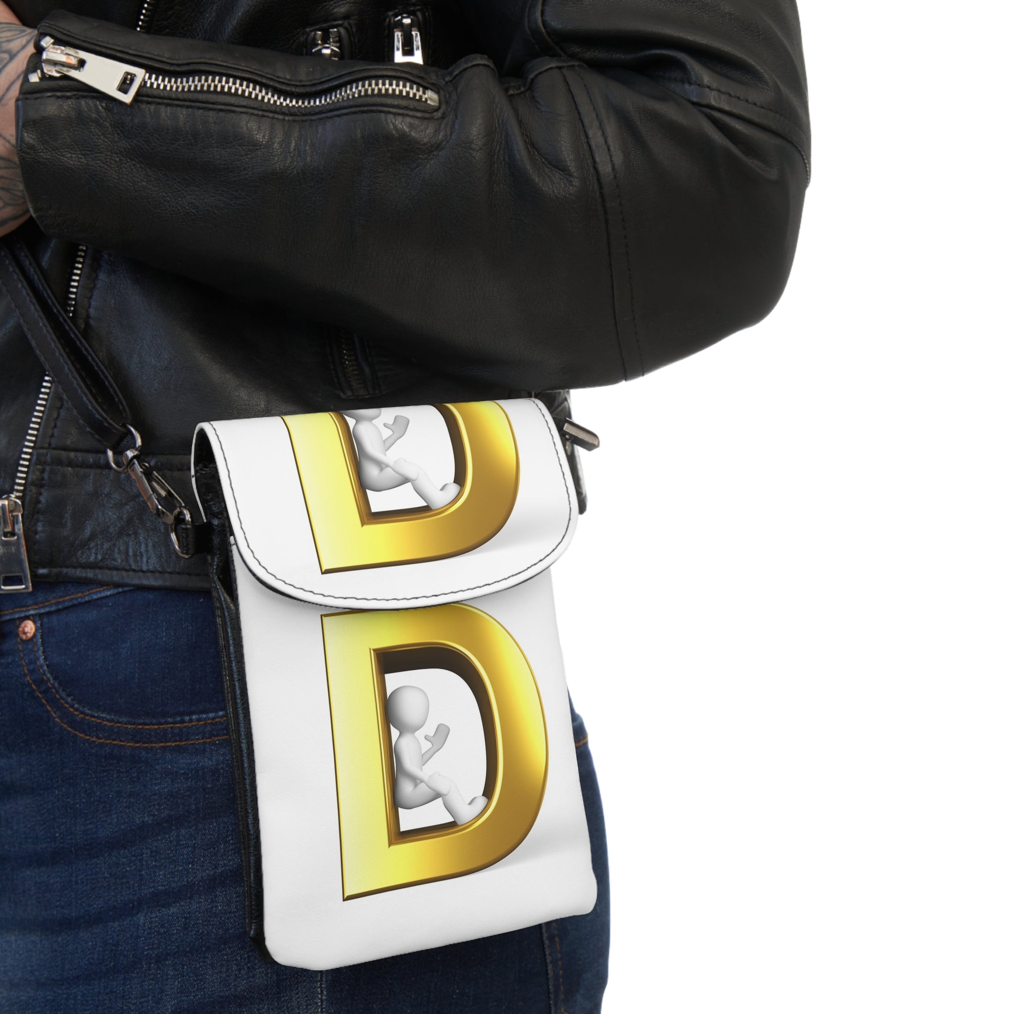 Gold Letter D Phone Wallet | Small Cell Phone Wallet