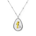 Oval Necklace - Gold Letter F.