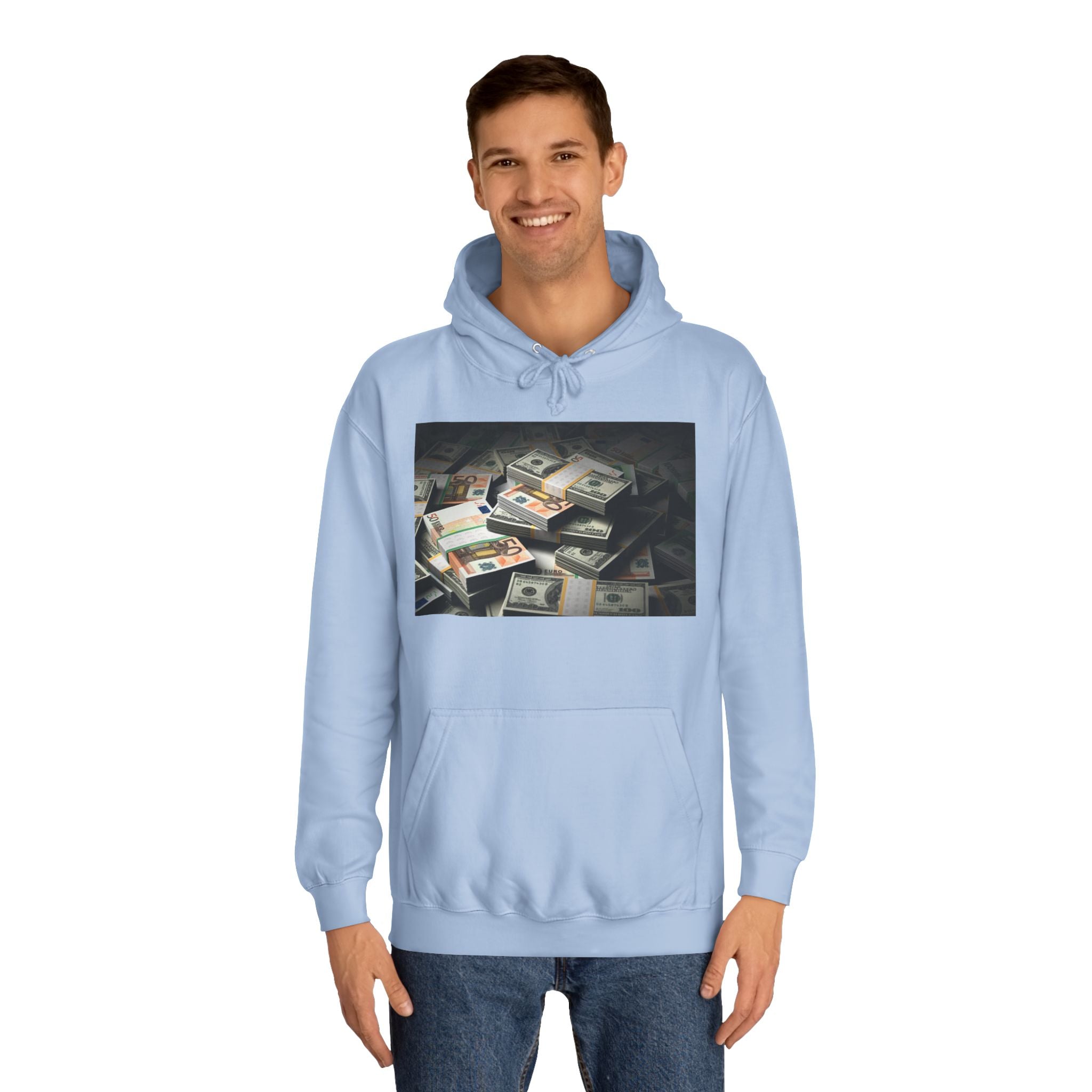Stacked Cash Money Hoodie | Vintage Banknote Print, Stacks of Dollars
