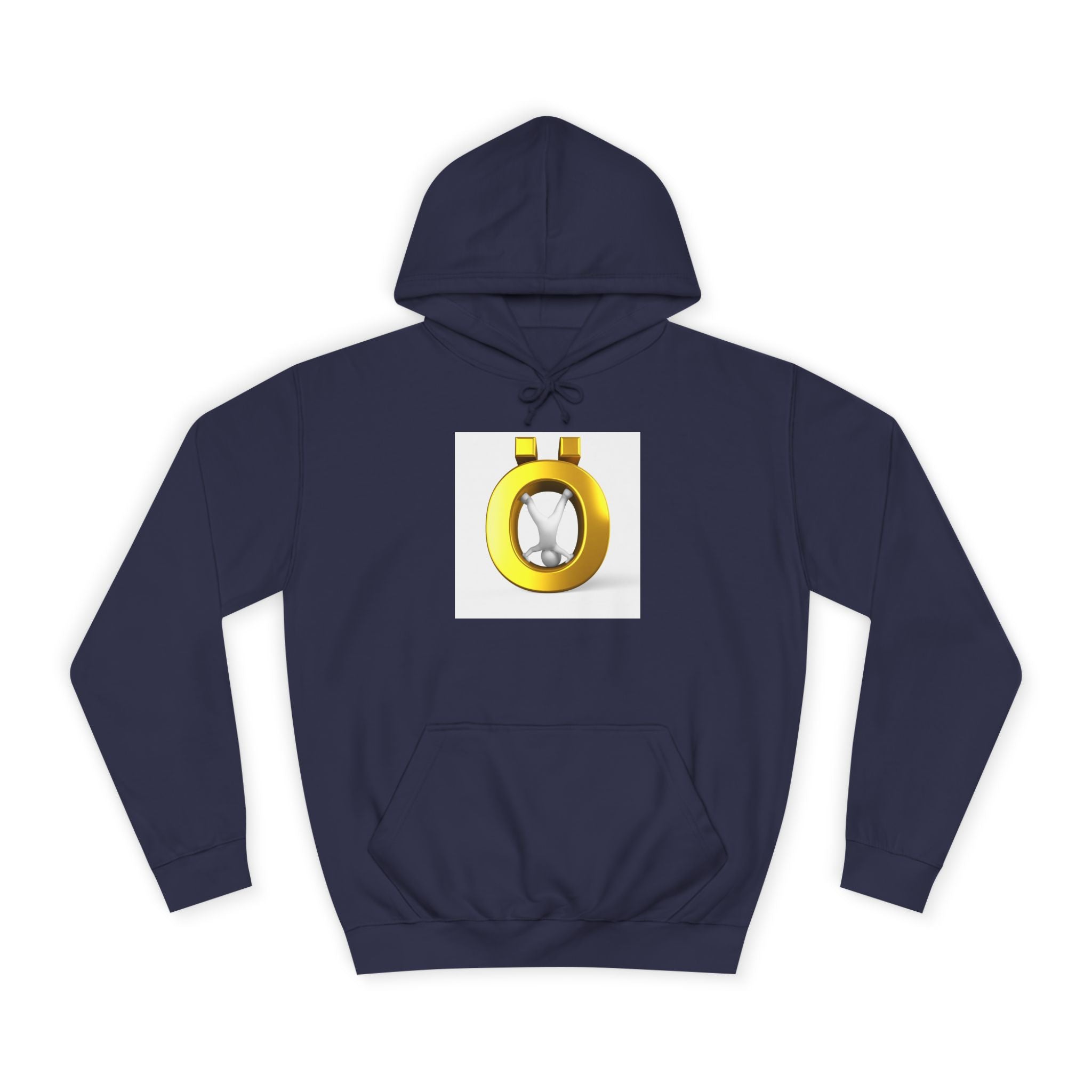 Gold Letter Ö Hoodie | Minimal Jewelry Logo, White Pullover