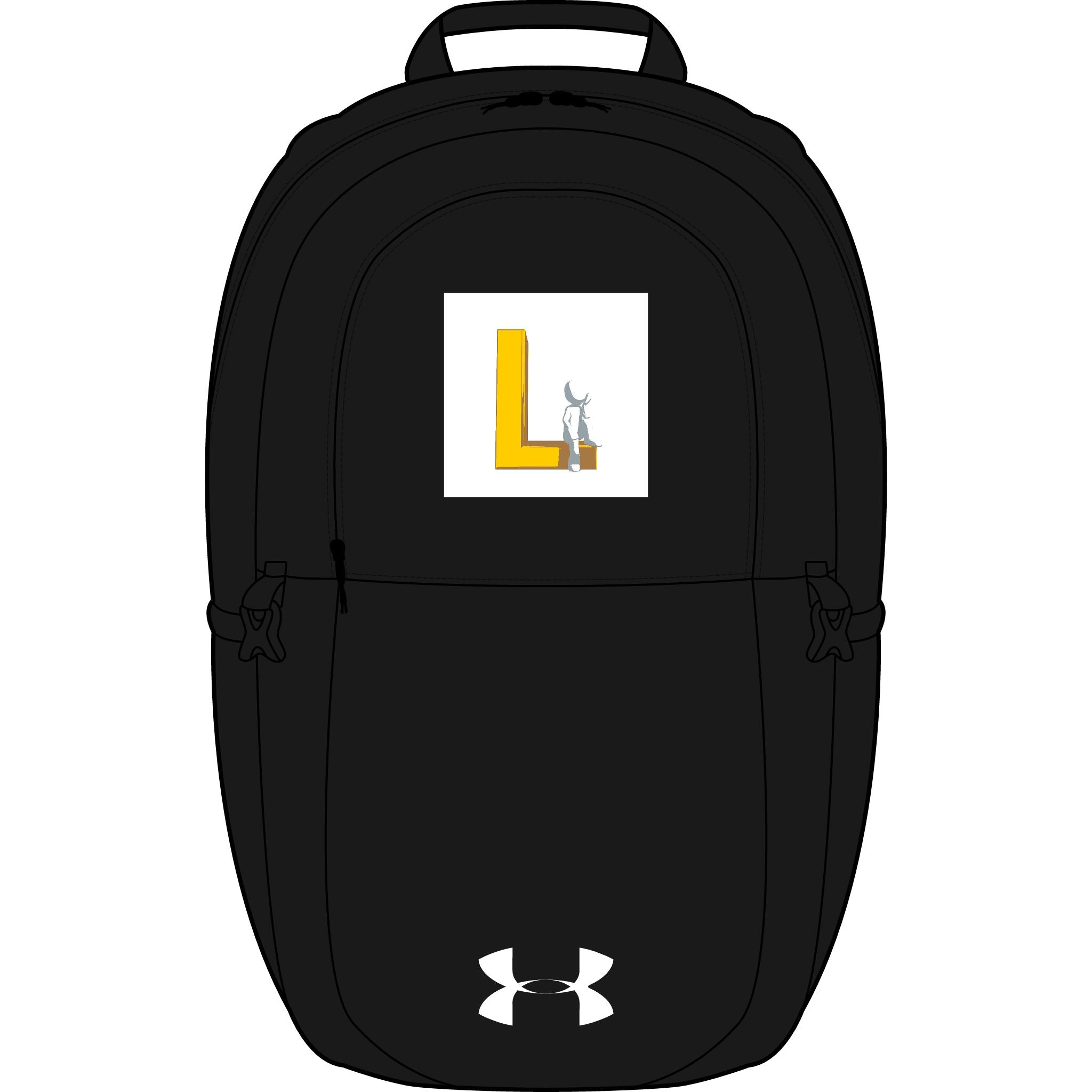 Yellow L Letter with Donkey Logo Backpack | Embroidered