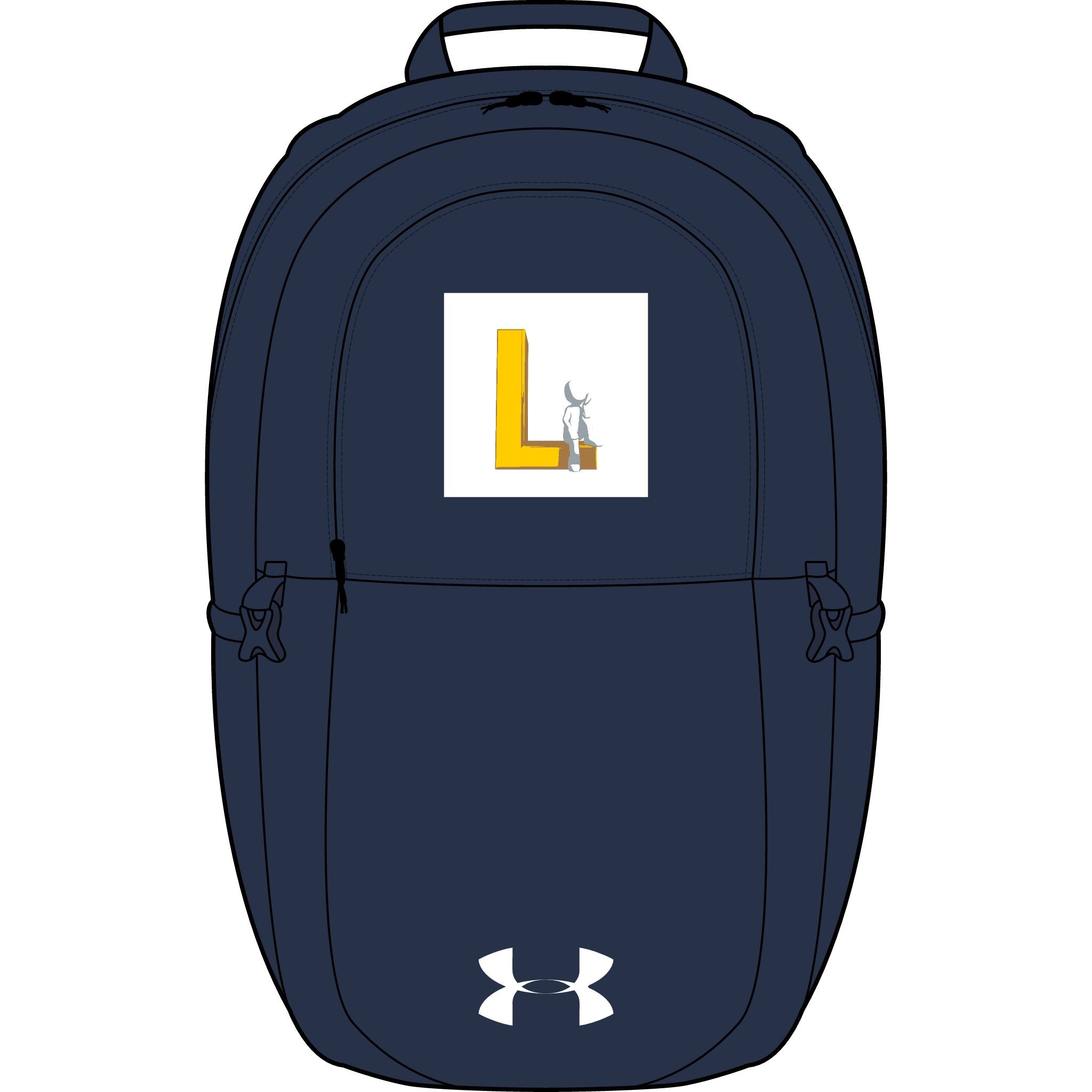 Yellow L Letter with Donkey Logo Backpack | Embroidered