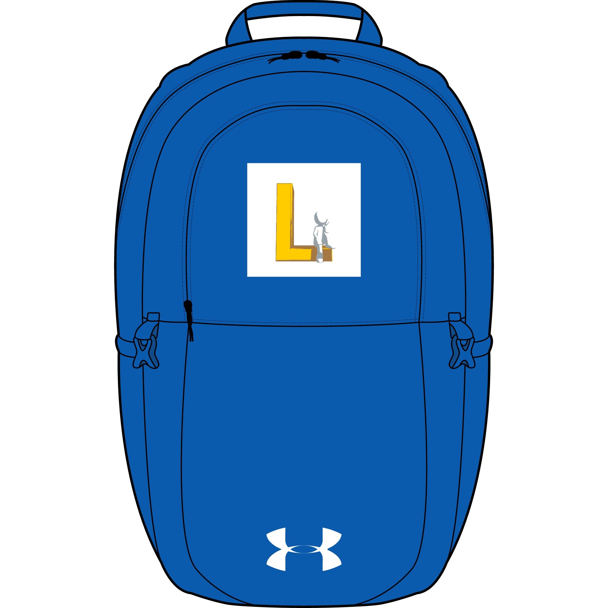 Gelber Rucksack mit Esel-Logo und dem Buchstaben L | Bestickt