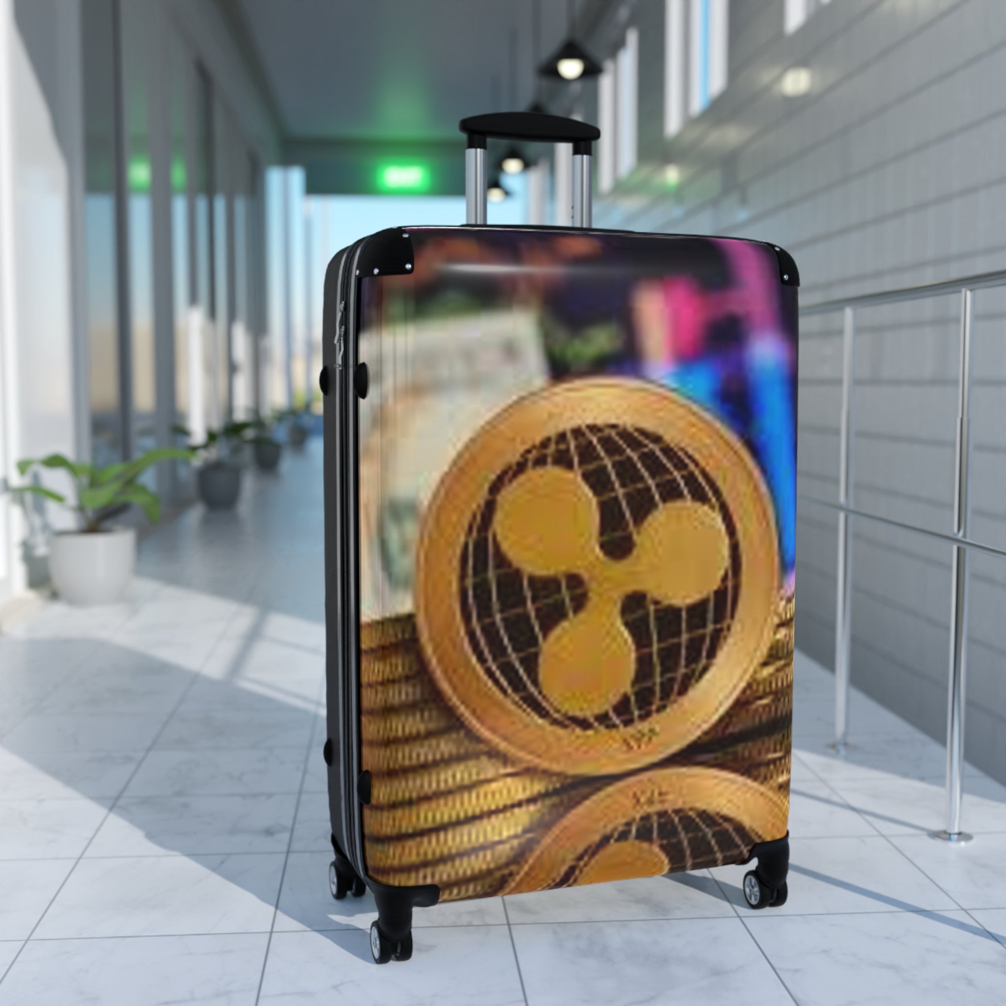 Ripple Crypto Coin Suitcase | Luggage Cover, Cryptocurrency Travel Case