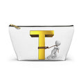 Gold Letter T with Person Pulling Rope Accessory Pouch