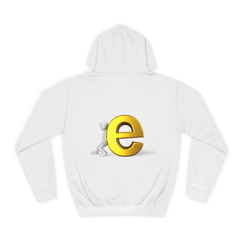 3D Gold Letter E Hoodie | Minimal Alphabet Monogram | Initial Sweatshirt