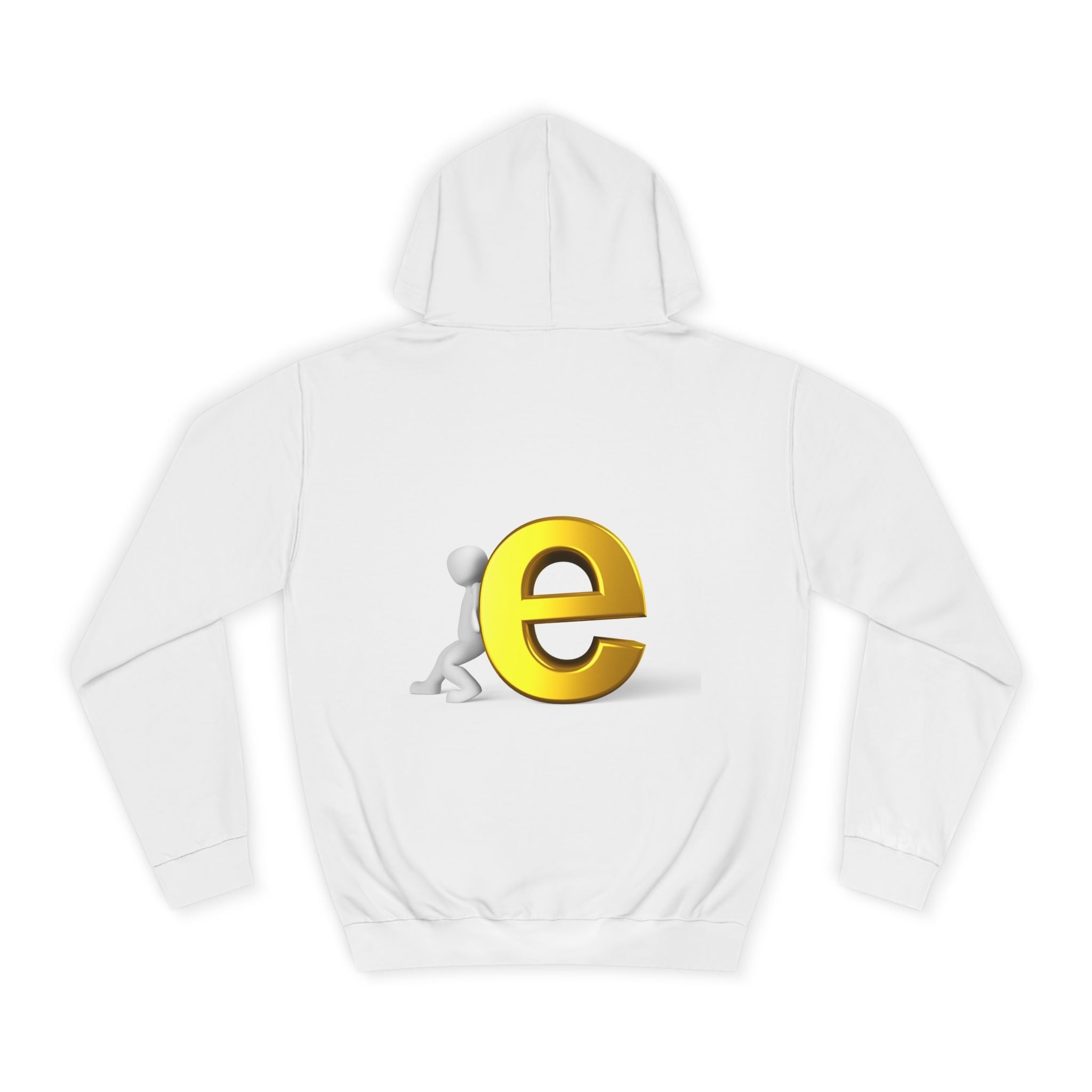 3D Gold Letter E Hoodie | Minimal Alphabet Monogram | Initial Sweatshirt