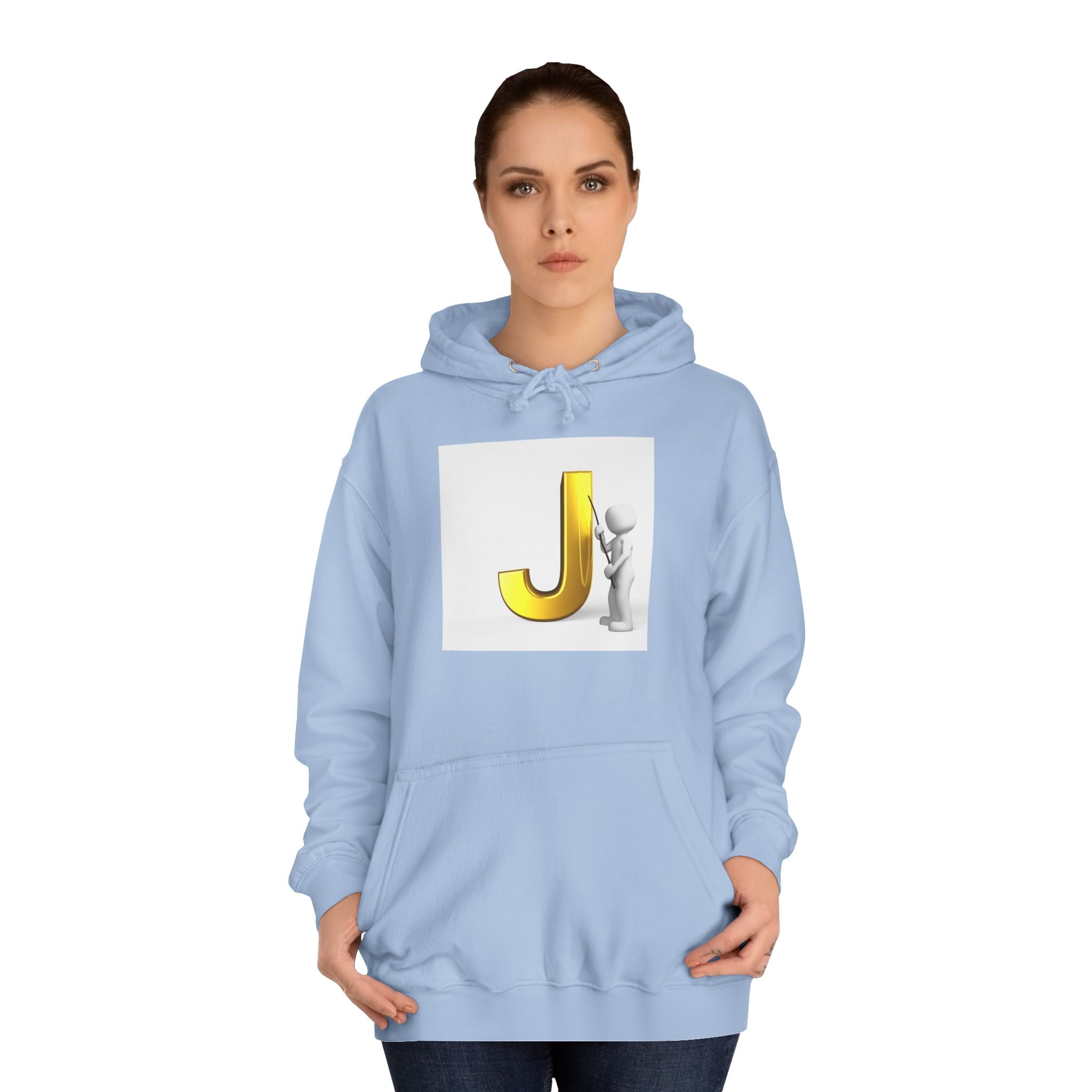 Golden Letter J Initial Hoodie | Monogram J Sweatshirt