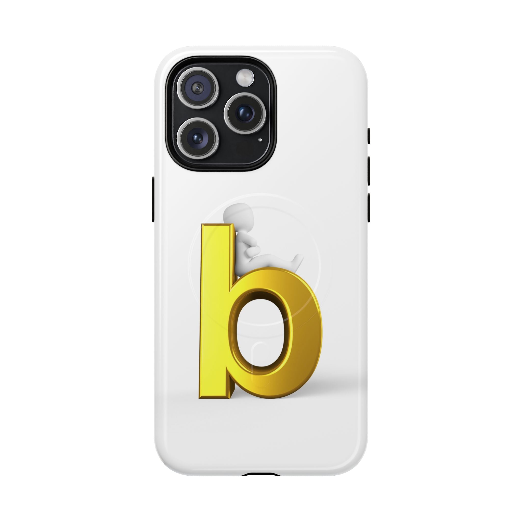 Coque de téléphone Lettre B dorée | Coque magnétique robuste