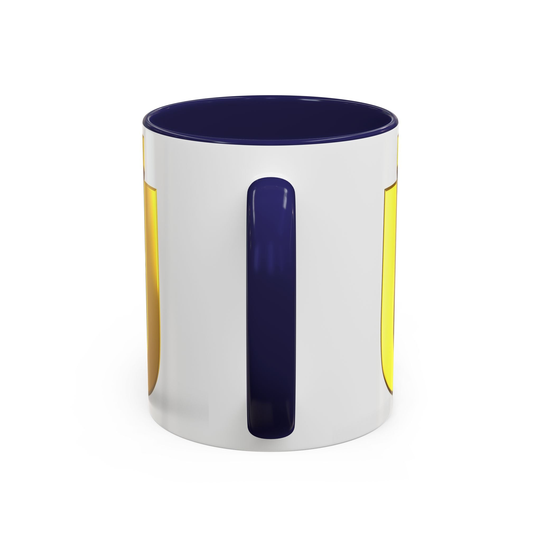 Tasse à café 3D « Lettre Ü dorée avec figurine stylisée » | Mug à anse de couleur