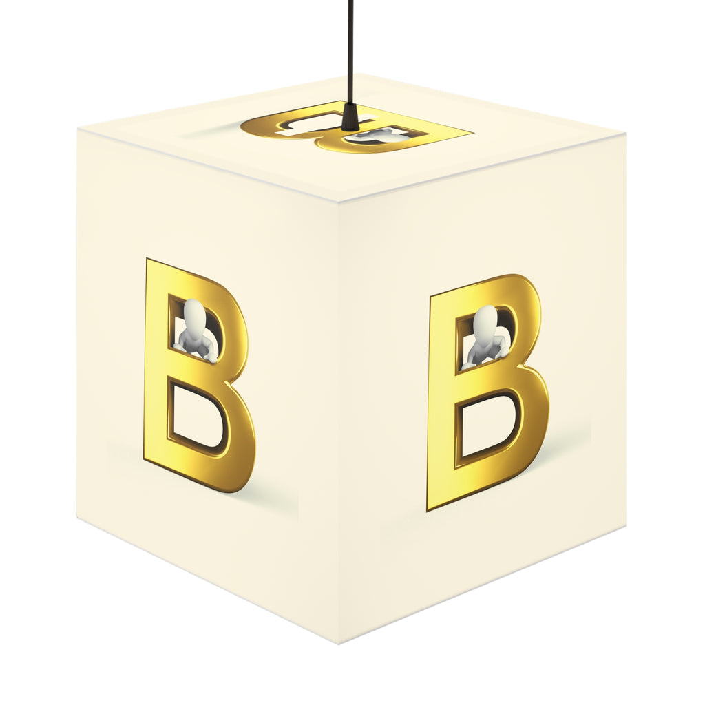 Gold Letter B Light Cube Lamp | Alphabet Nursery Night Light