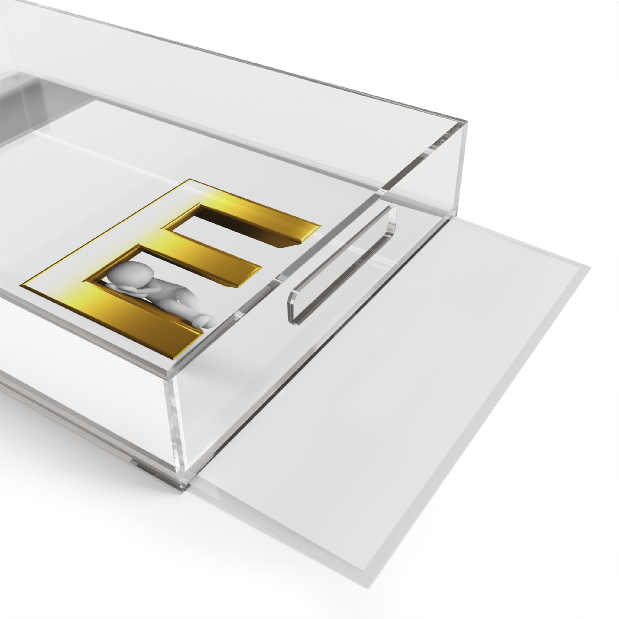 Gold Letter E Acrylic Serving Tray | Monogram Initial Decor