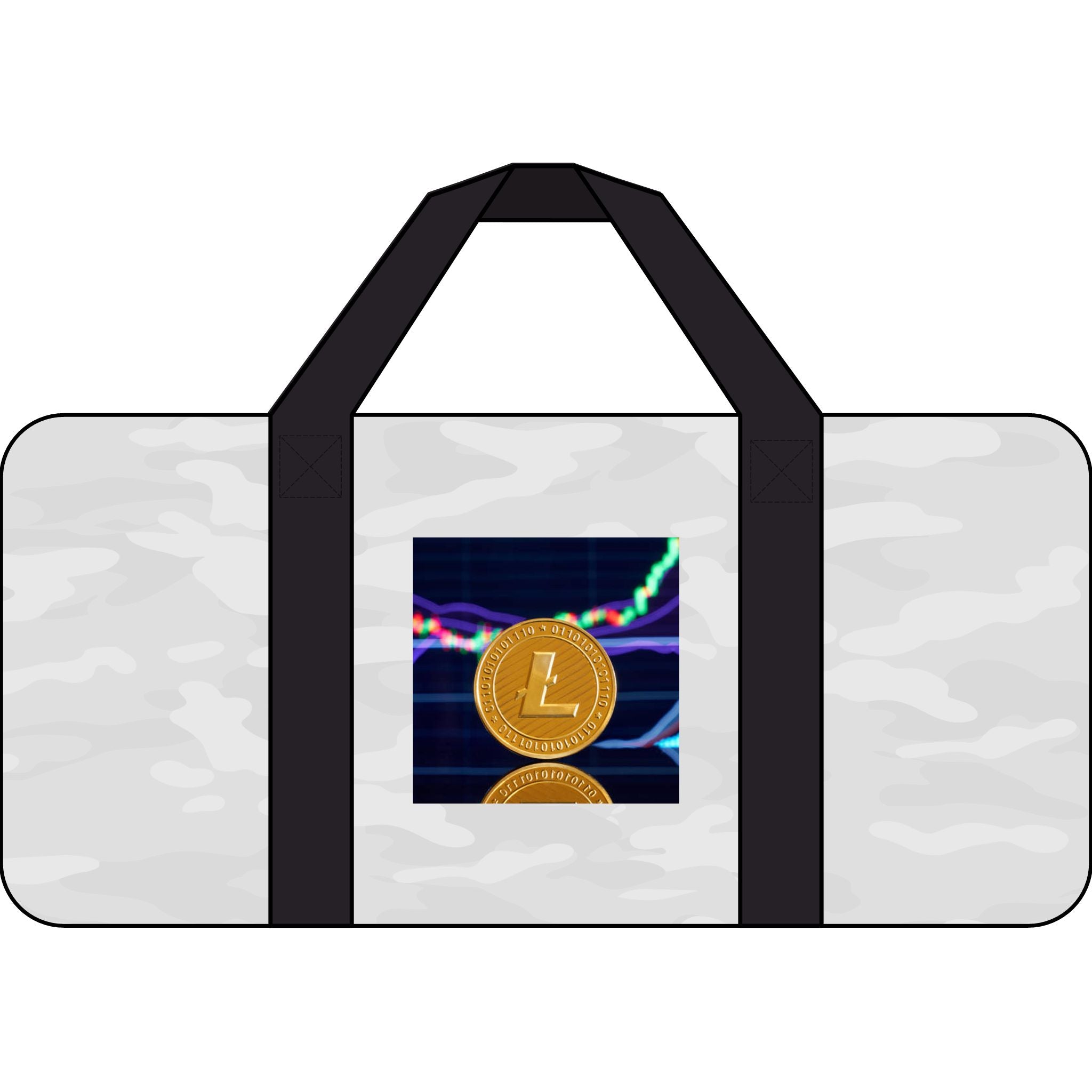 Litecoin Crypto Coin Duffel Bag | Cryptocurrency Logo Travel Gym Bag