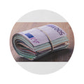 Stack of Euro Banknotes Round Rug | Money Print Round Rug, Currency Decor