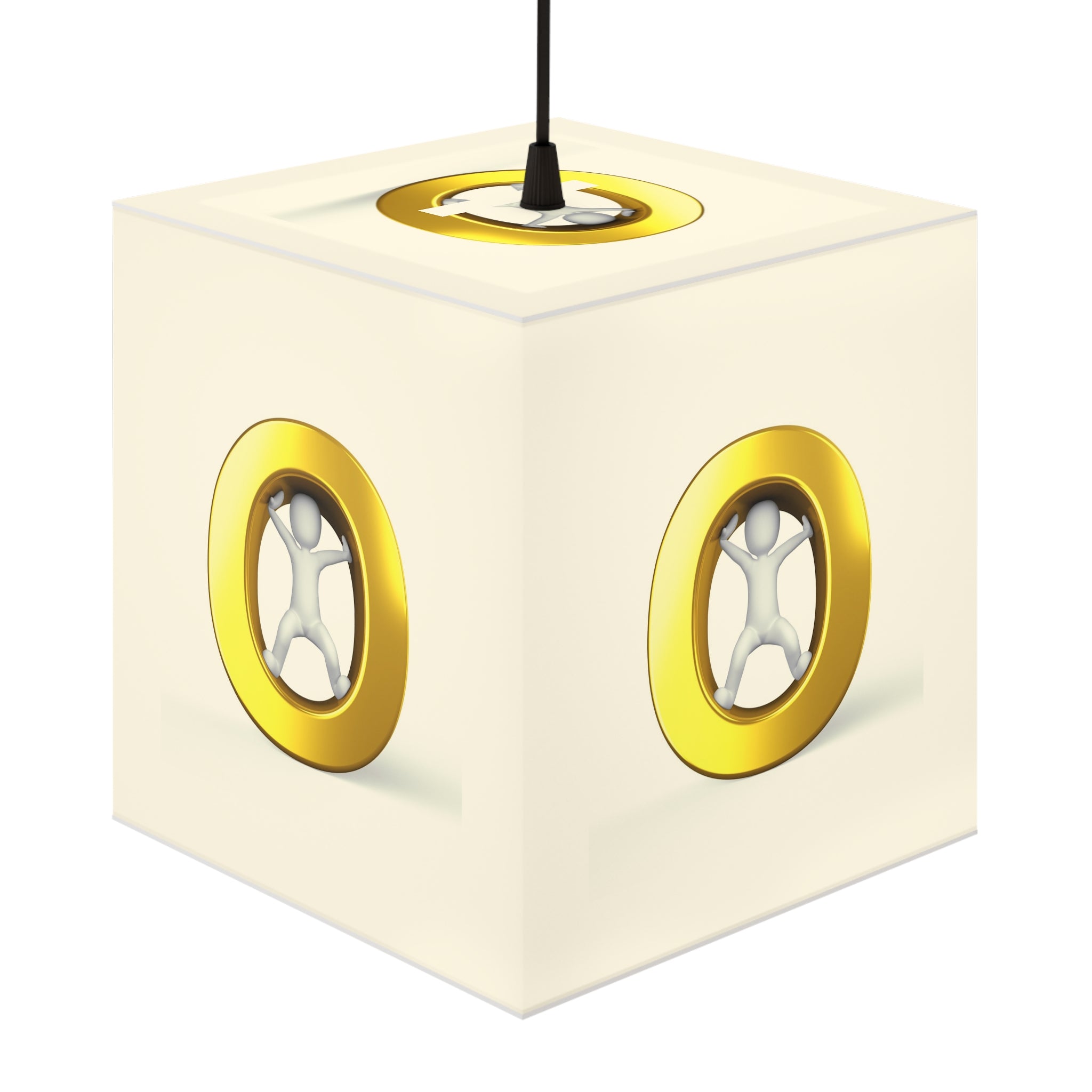 Golden Letter O Light Cube Lamp | Modern Nautical Accent Lighting