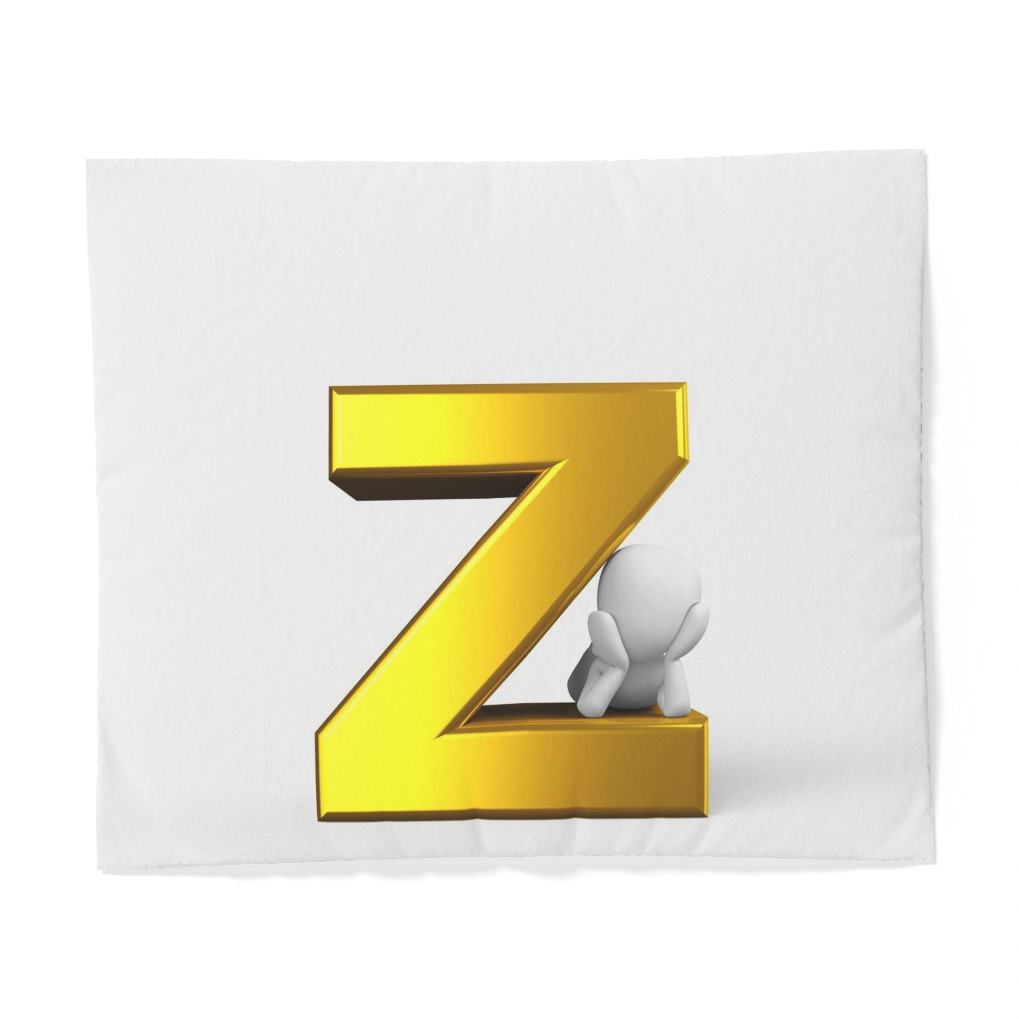 Gold Letter Z Initial Duvet Cover | Monogram Bedding