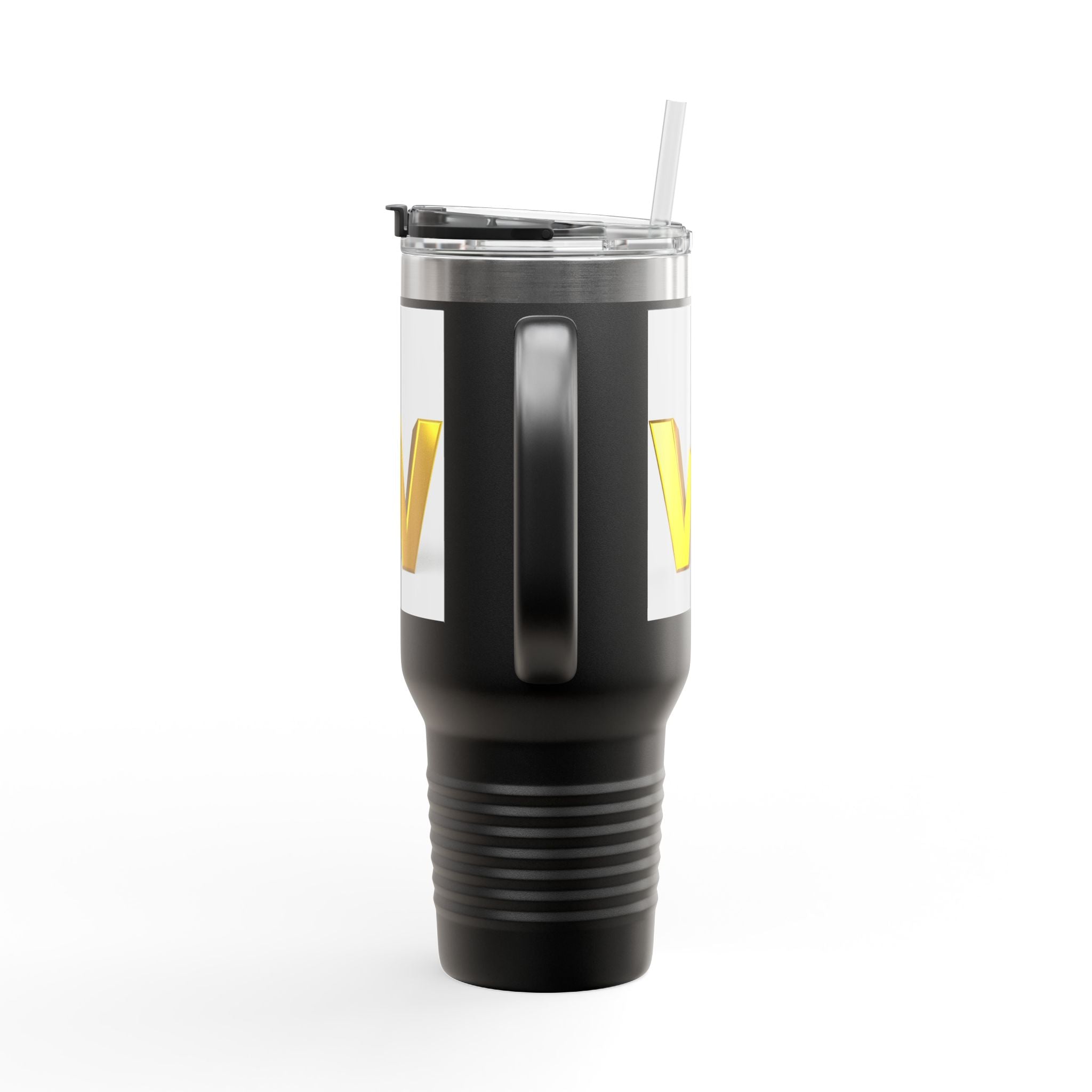 3D Gold Letter W with Figure Travel Mug | Insulated 40oz Tumbler