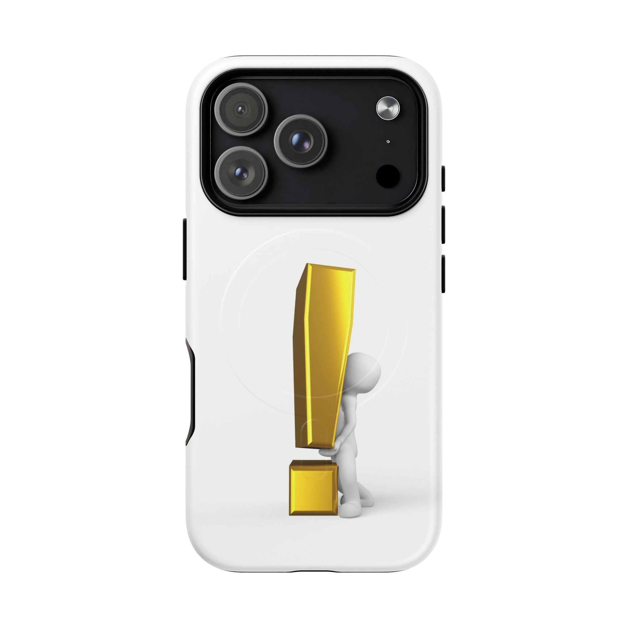 Coque de téléphone aimantée robuste Point d'exclamation doré