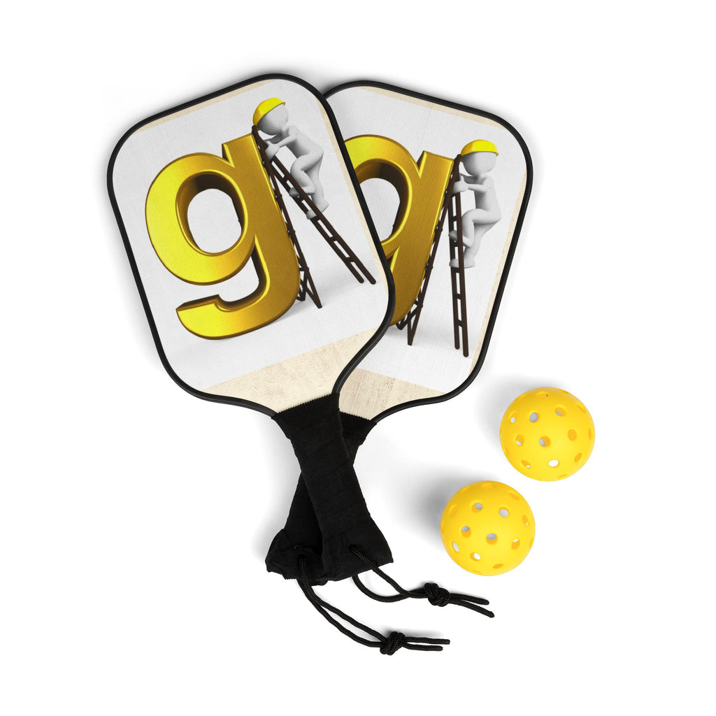 Golden Letter G Ladder Graphic Pickleball Paddle