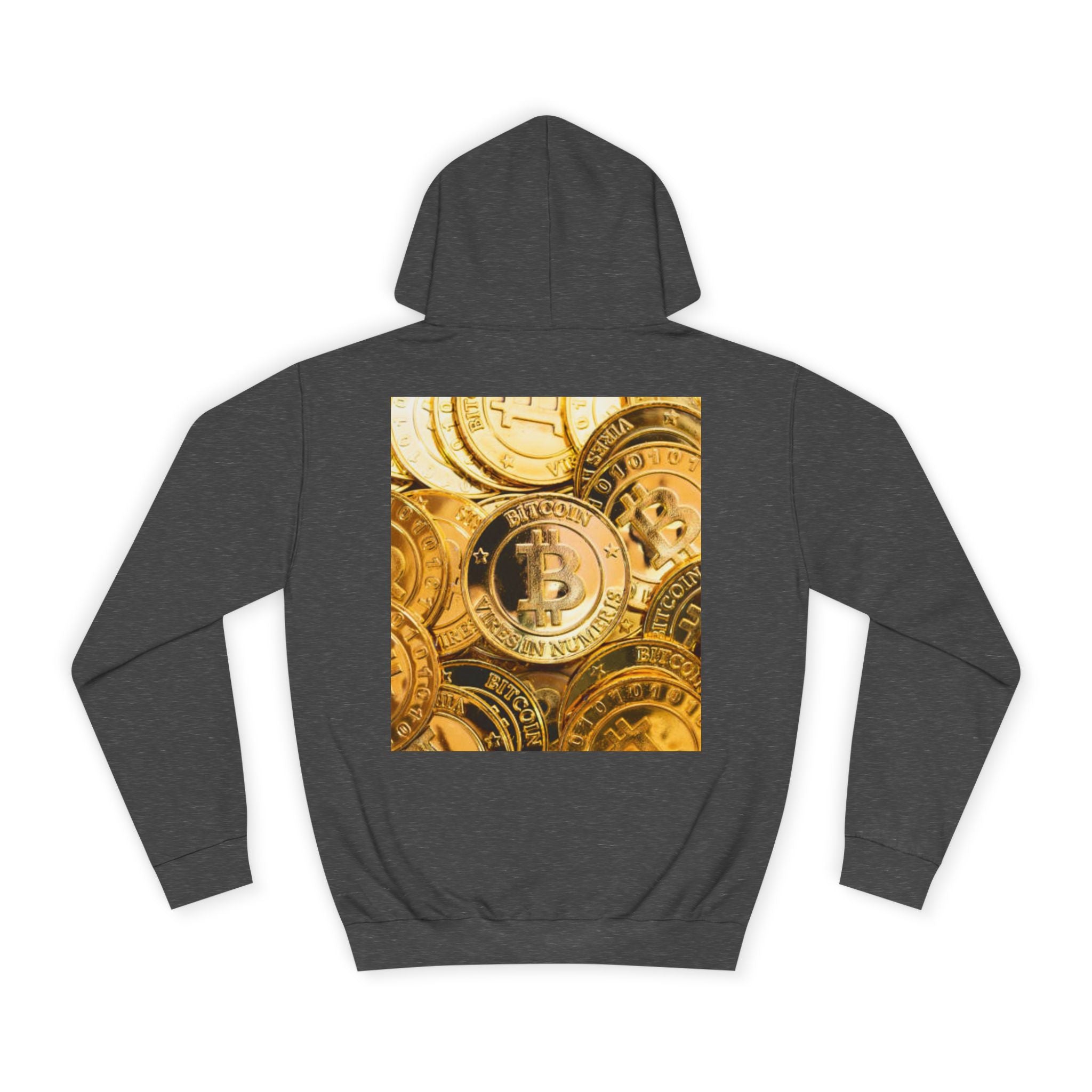 Golden Bitcoin Coins Hoodie | Crypto Cryptocurrency Crypto Art, Digital Currency Apparel