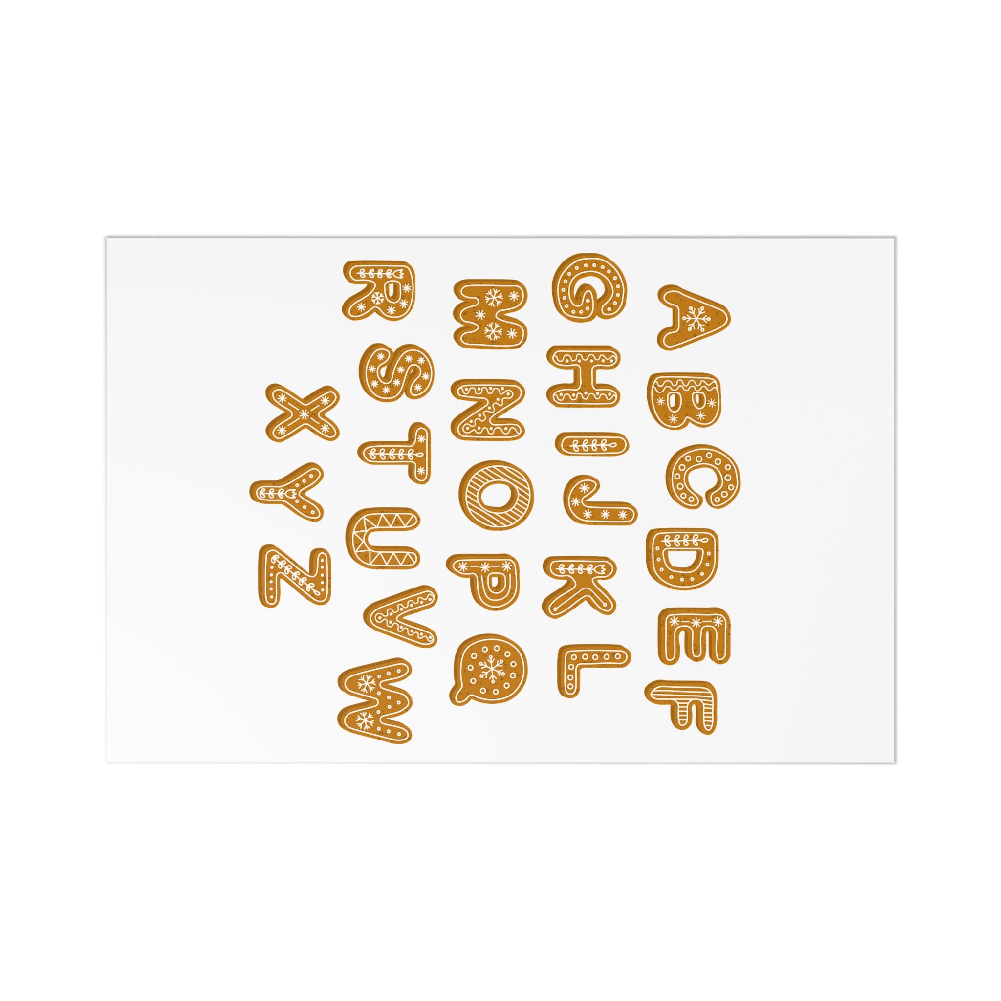 Gingerbread Alphabet Postcards | Holiday Cookie Letter Prints